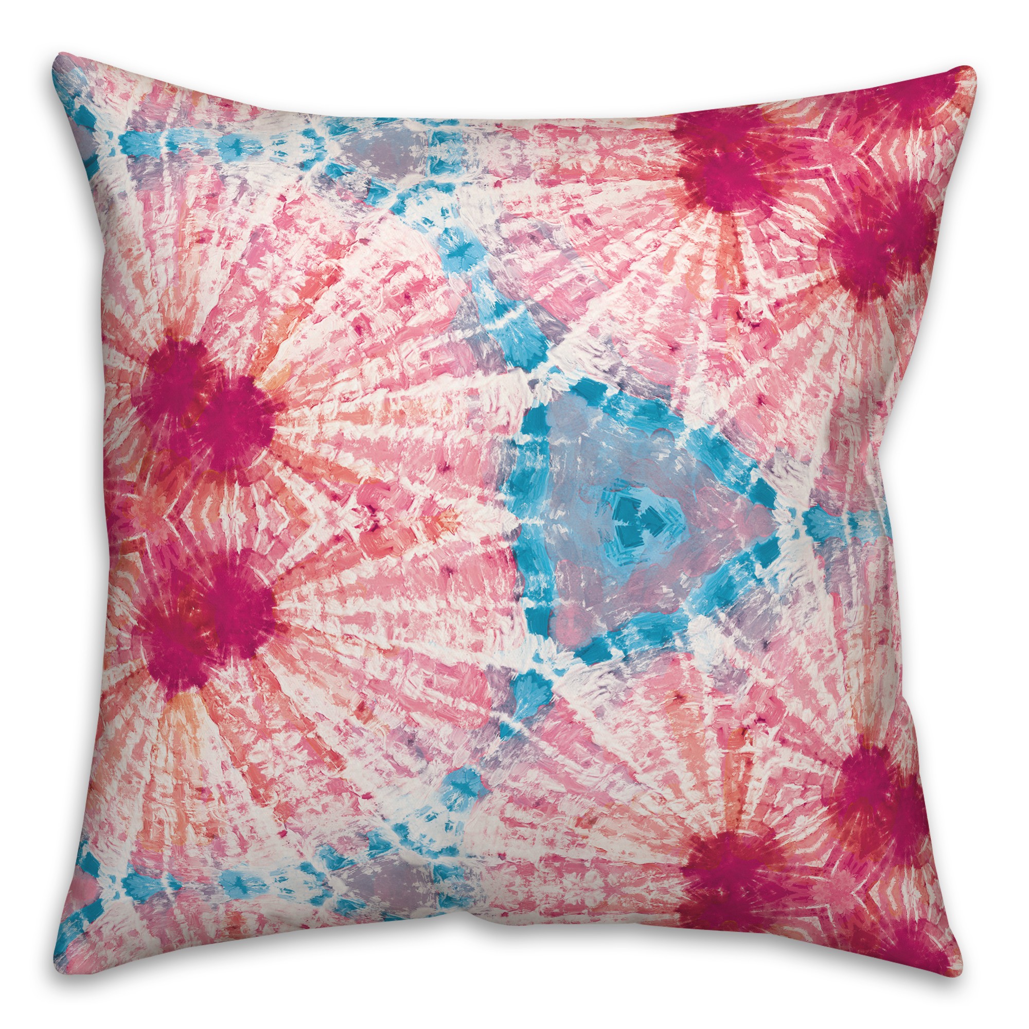 Painted Pink and Blue Pattern 20x20 Indoor / Outdoor Pillow