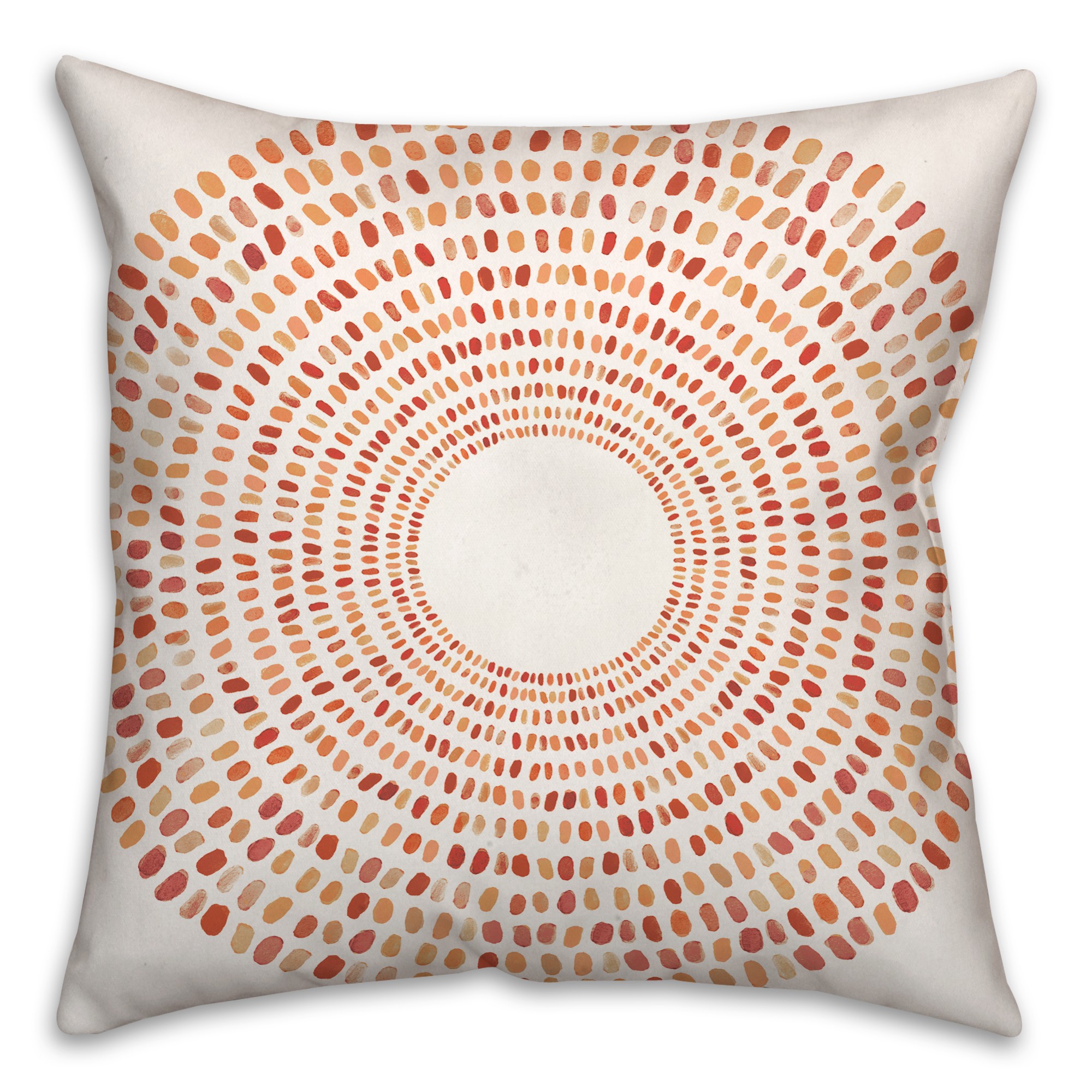 Round Orange Dashes 20x20 Indoor / Outdoor Pillow