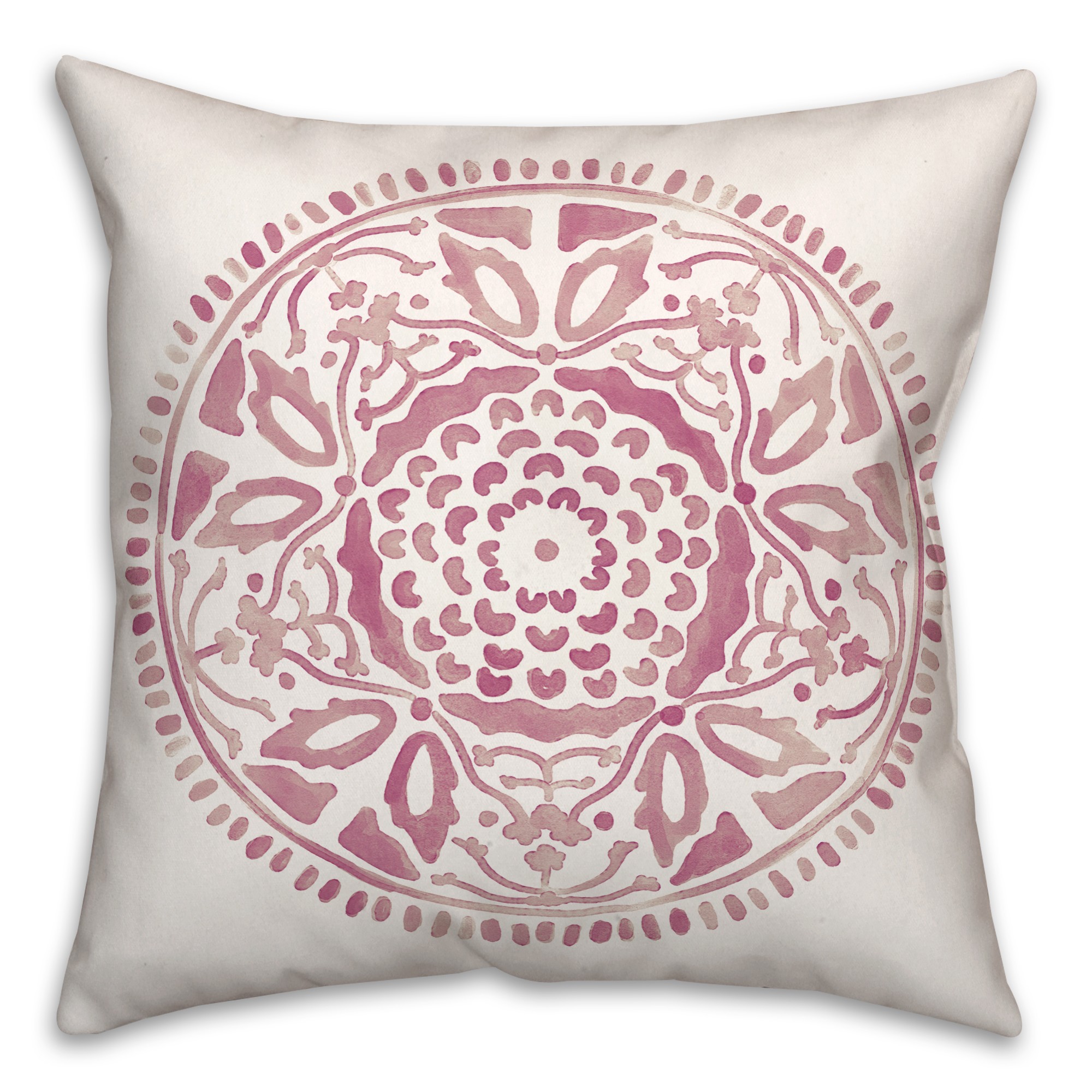 Purple Watercolor Medallion 20x20 Indoor / Outdoor Pillow