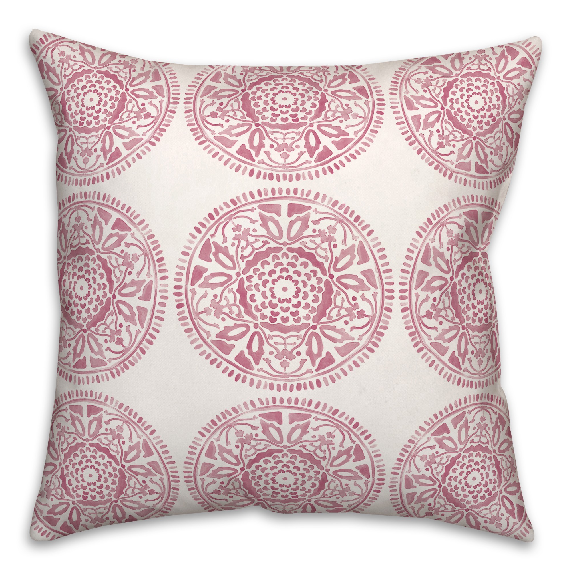 Small Purple Pattern Medallions 20x20 Indoor / Outdoor Pillow