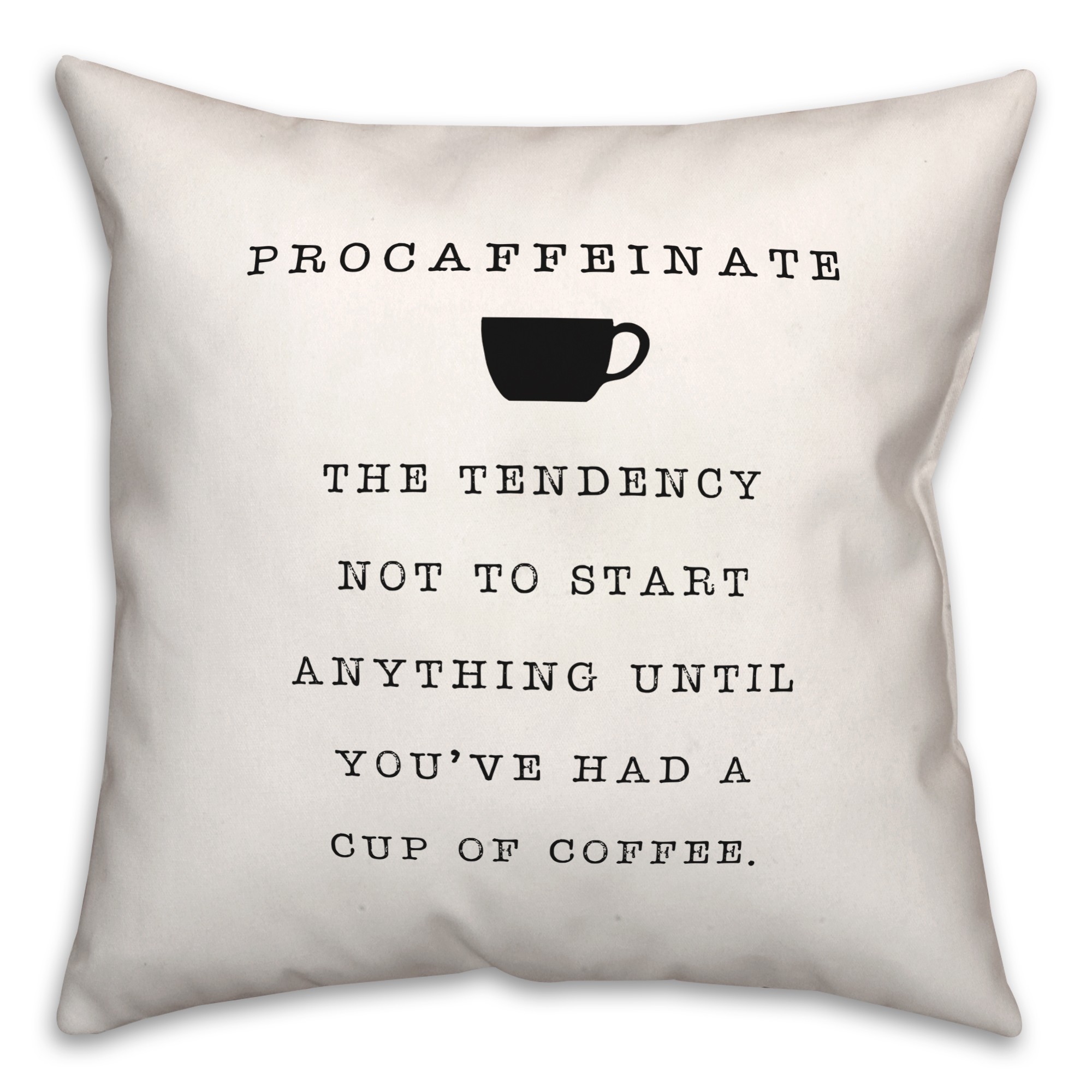 Procaffeinate Definition 18x18 Spun Poly Pillow