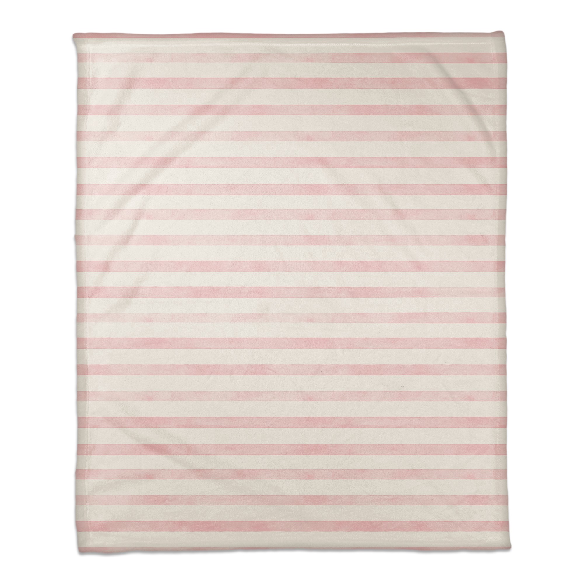 Watercolor Blush Stripes 50x60 Coral Fleece Blanket
