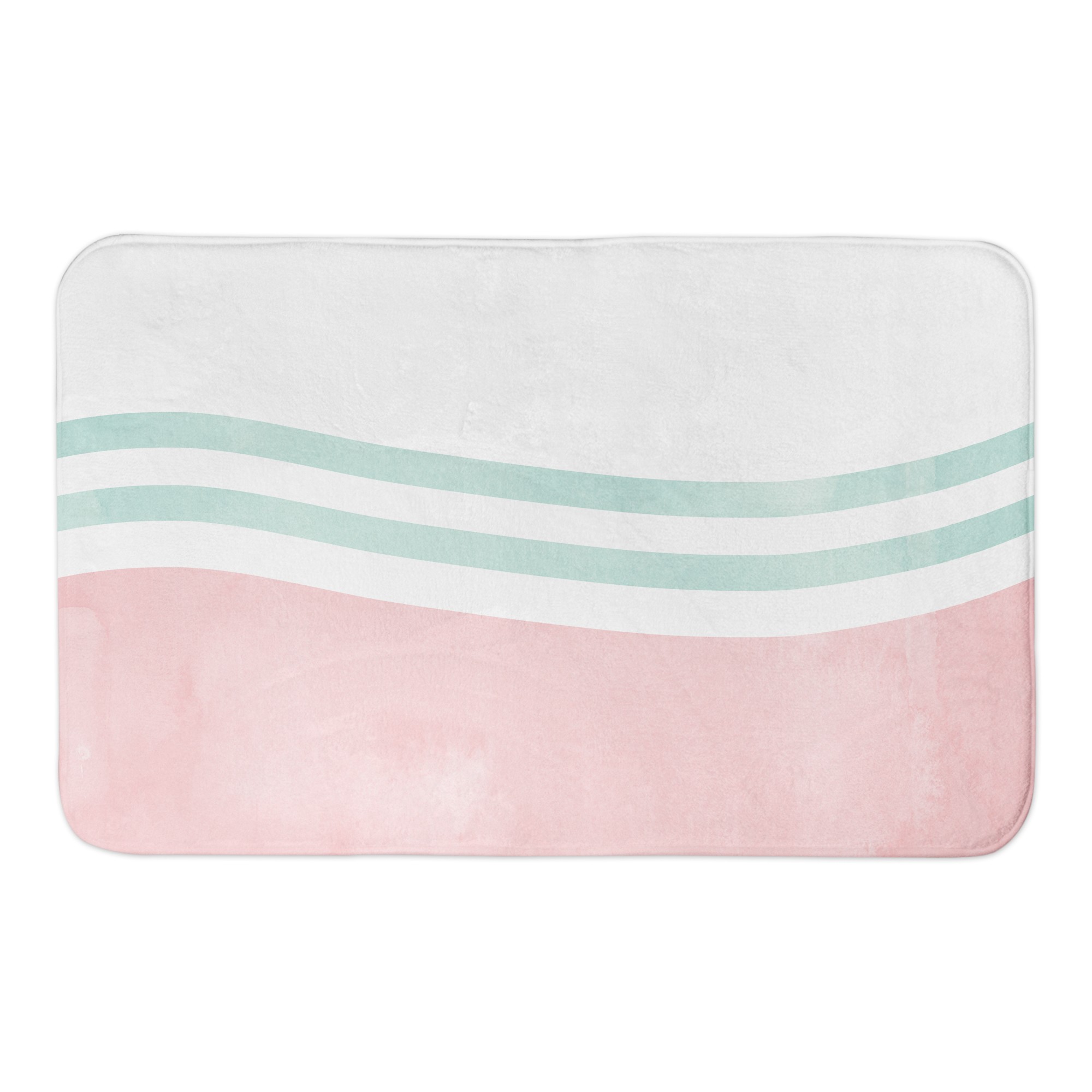 Blush and Mint Swoop 34x21 Bath Mat