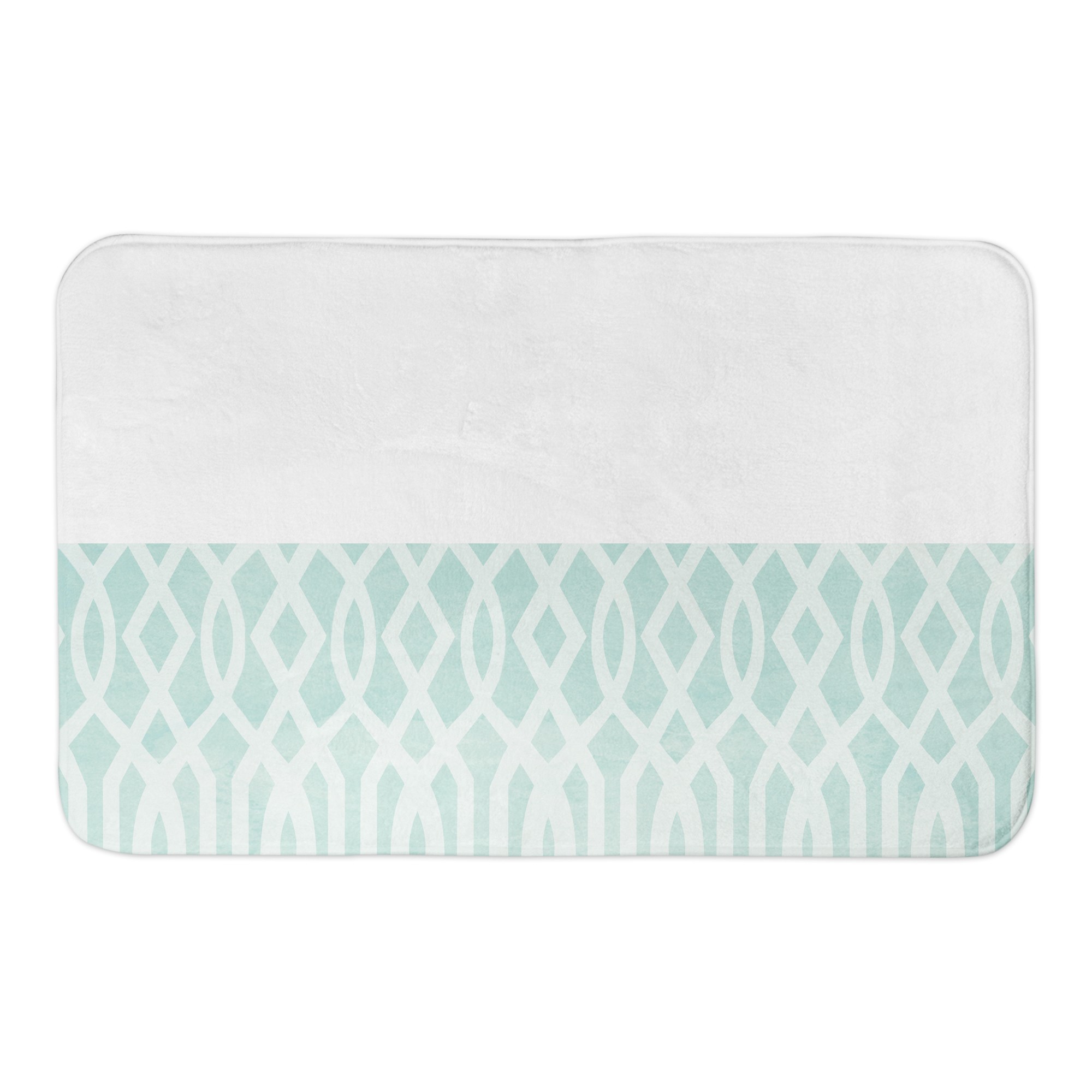 Teal Watercolor Pattern 34x21 Bath Mat