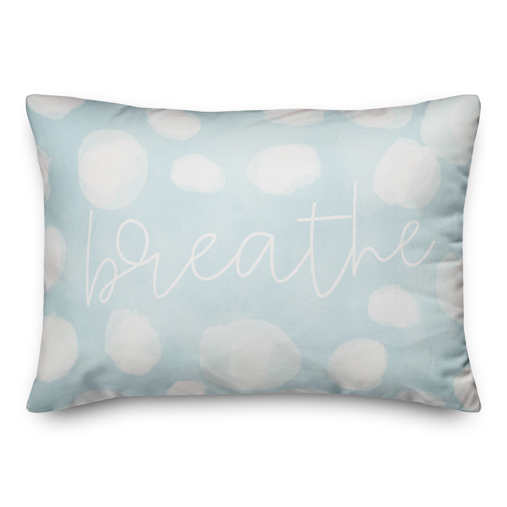 Breathe with Blue Watercolor Bubbles 14x20 Spun Poly Pillow