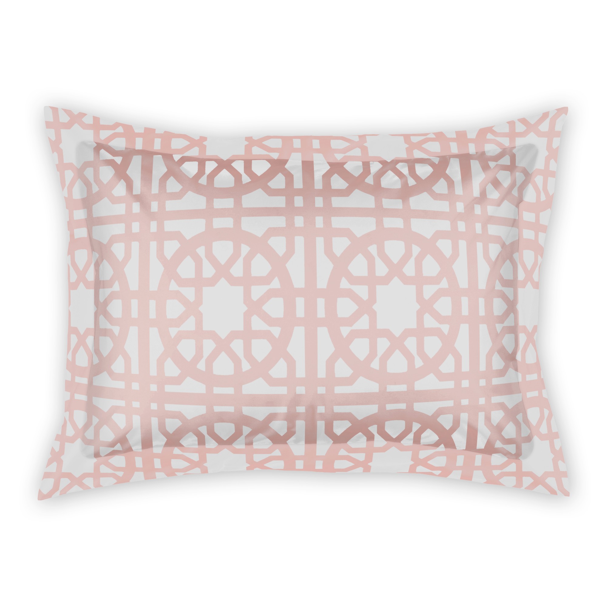 Geo Blush Tile Quad Pattern Standard Brushed Poly Sham