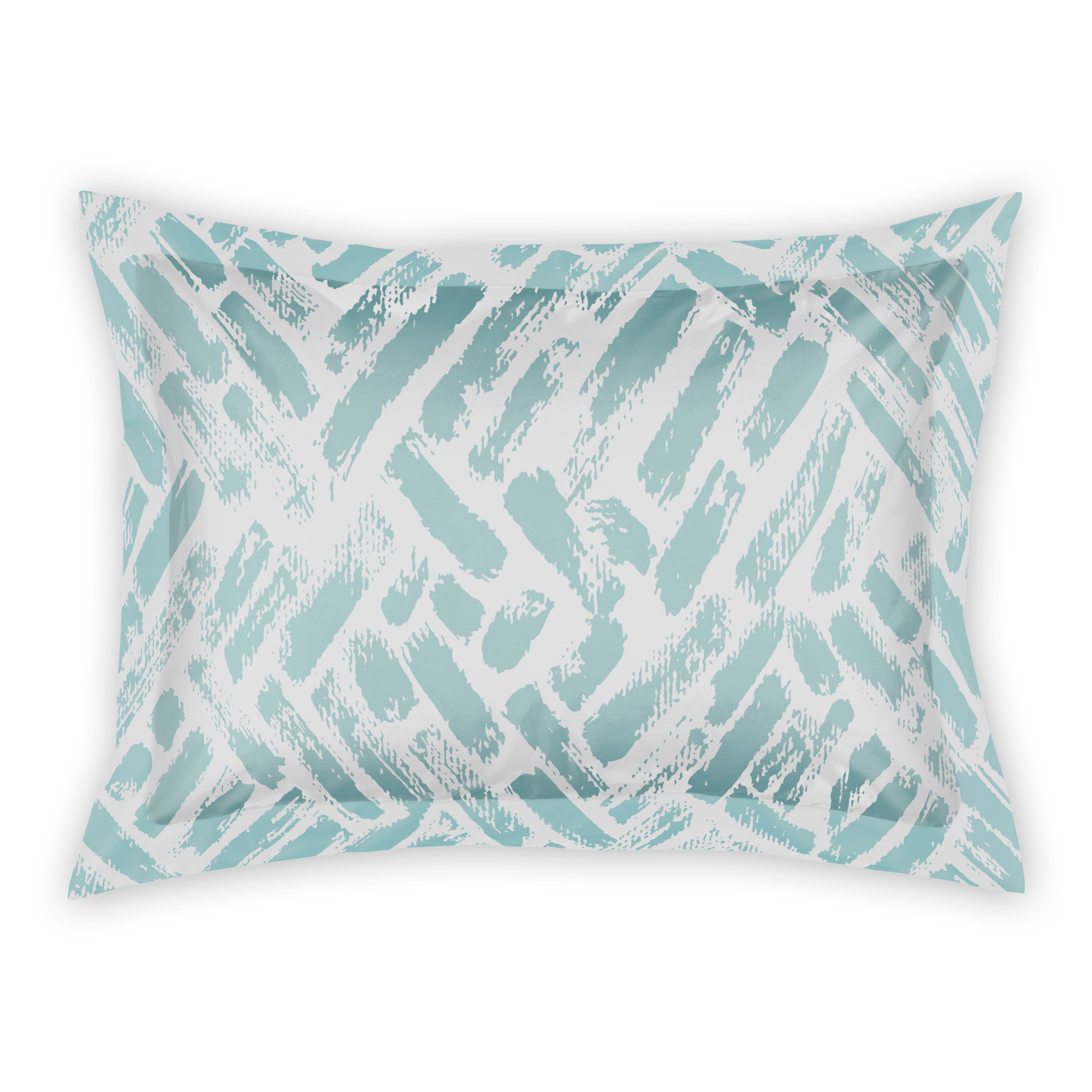 Light Blue Strokes Pattern Standard Brushed Poly Sham