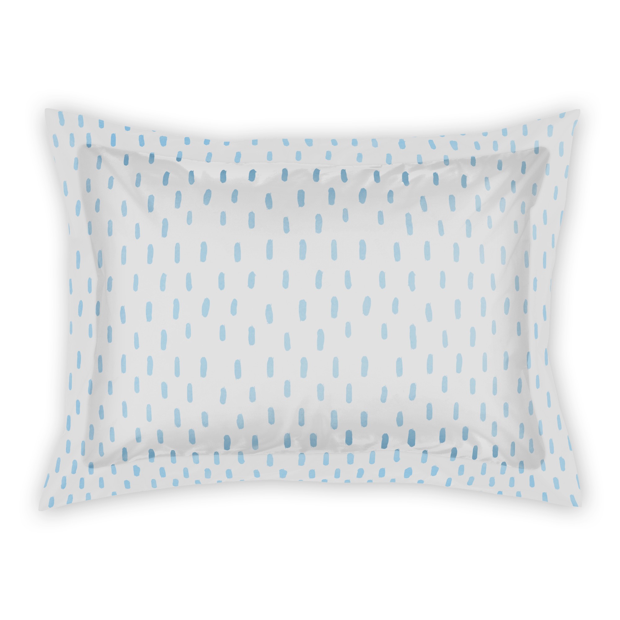 Watercolor Blue Polka Dot Strokes Standard Brushed Poly Sham