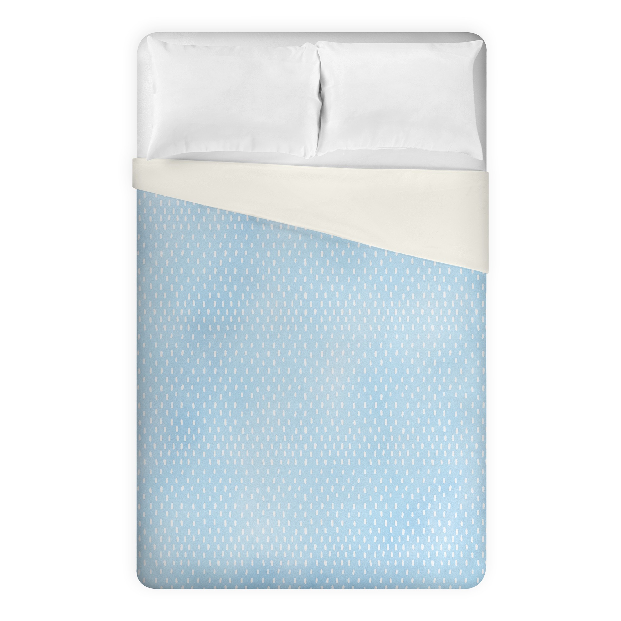 Watercolor Blue Polka Dot Strokes Duvet