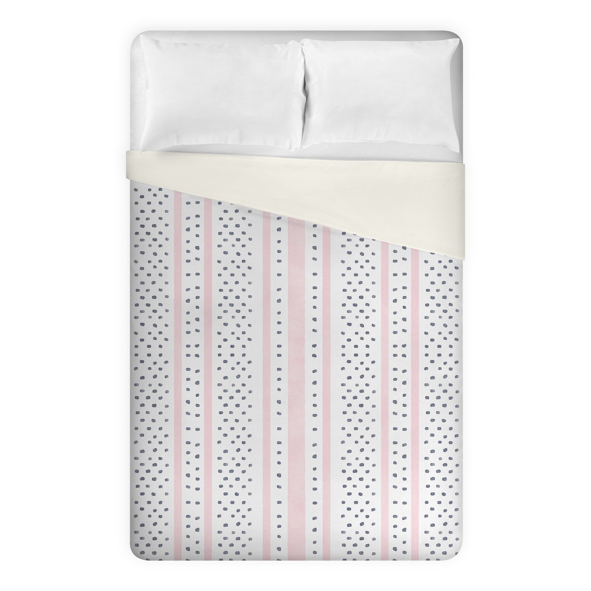 Blush and Navy Watercolor Pattern Duvet