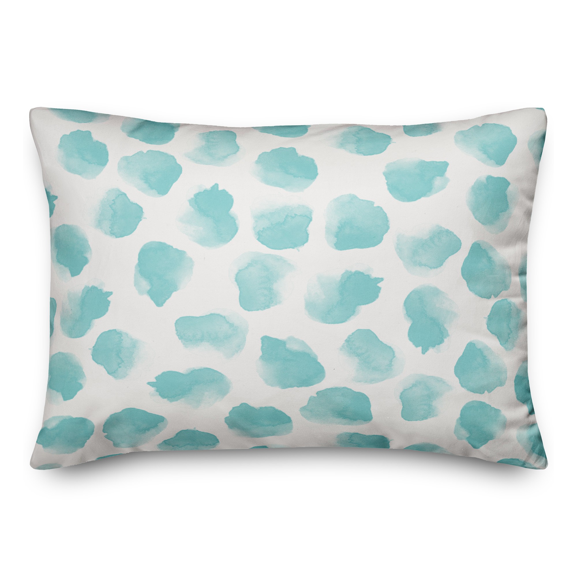Teal Watercolor Splotches 14x20 Spun Poly Pillow