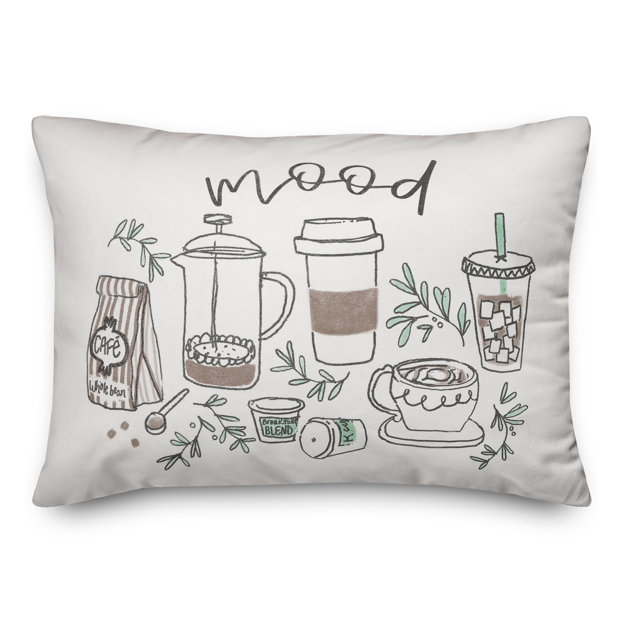 Coffee Mood Sketch 14x20 Spun Poly Pillow