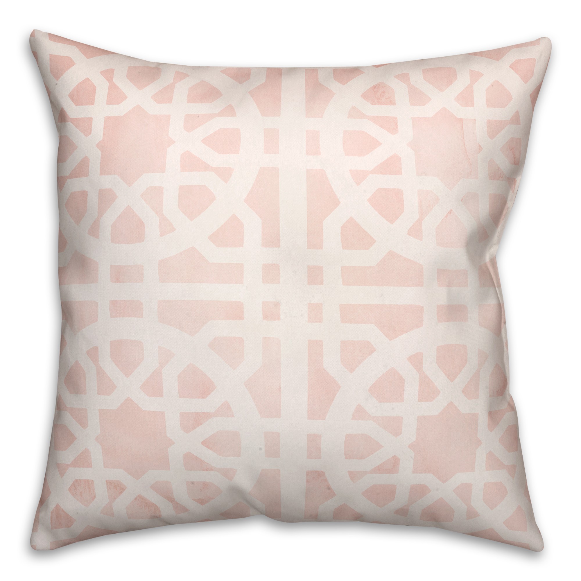 Geo Blush Tile Quad Pattern 18x18 Spun Poly Pillow