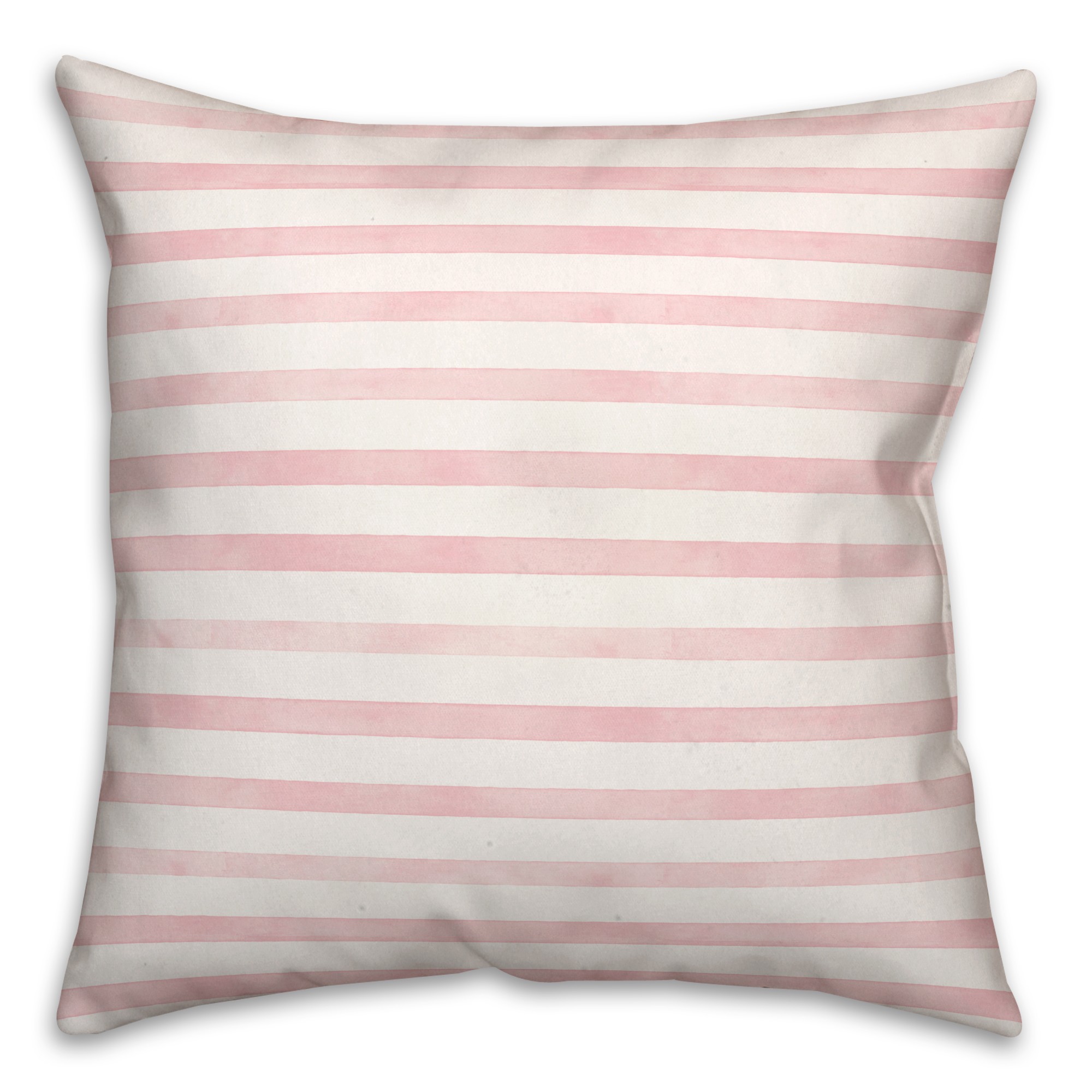 Watercolor Blush Stripes 18x18 Spun Poly Pillow