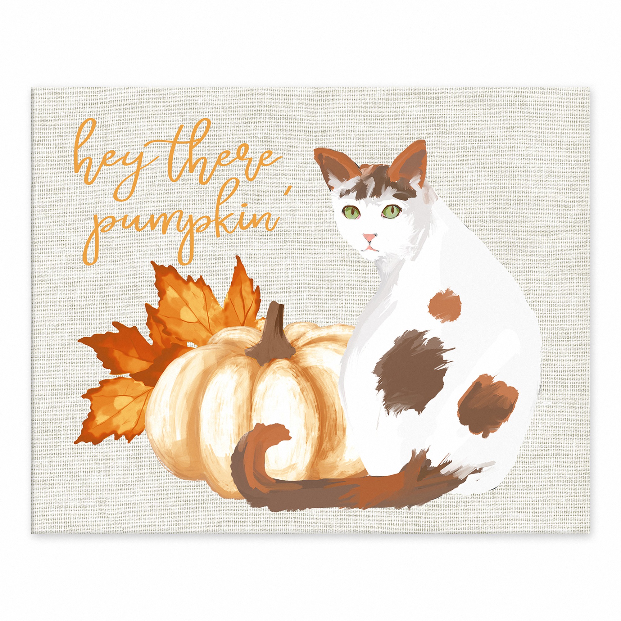 Hey Pumpkin Cat 8x10 Tabletop Canvas