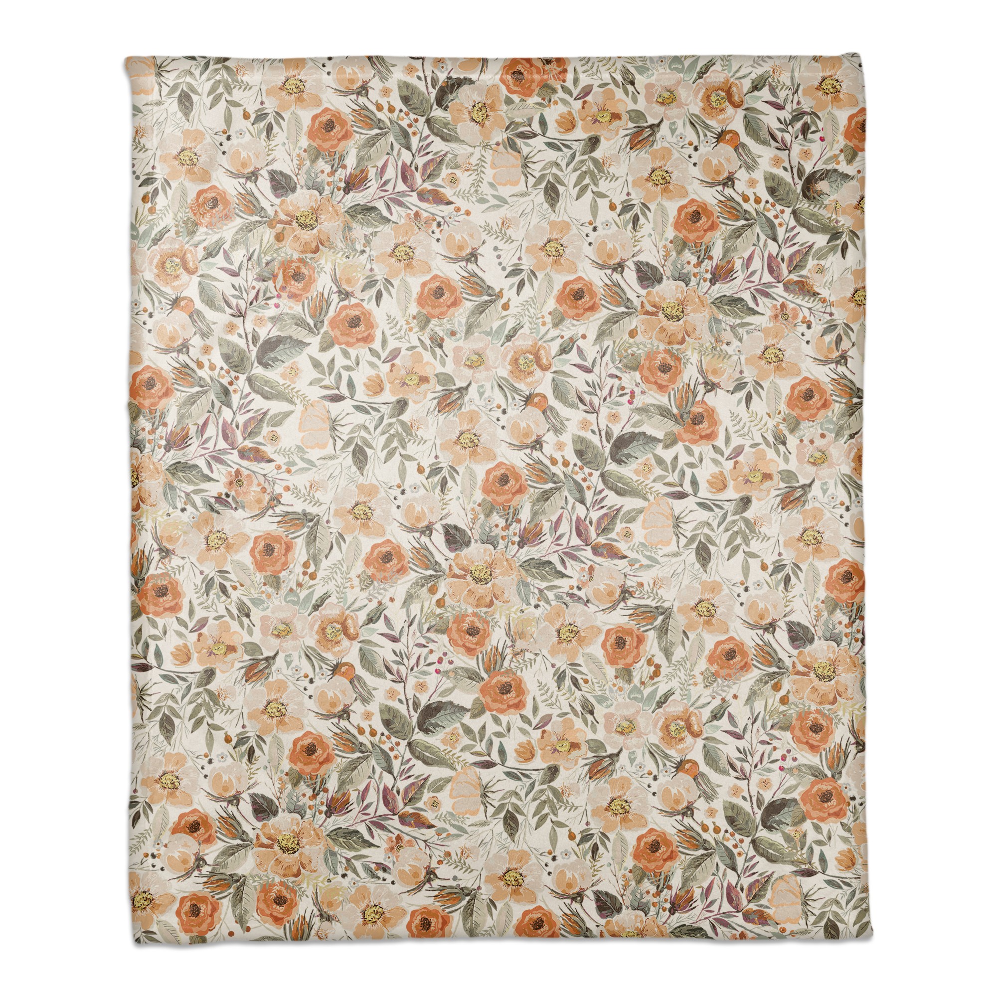 Fall Flowers Pattern 50x60 Coral Fleece Blanket