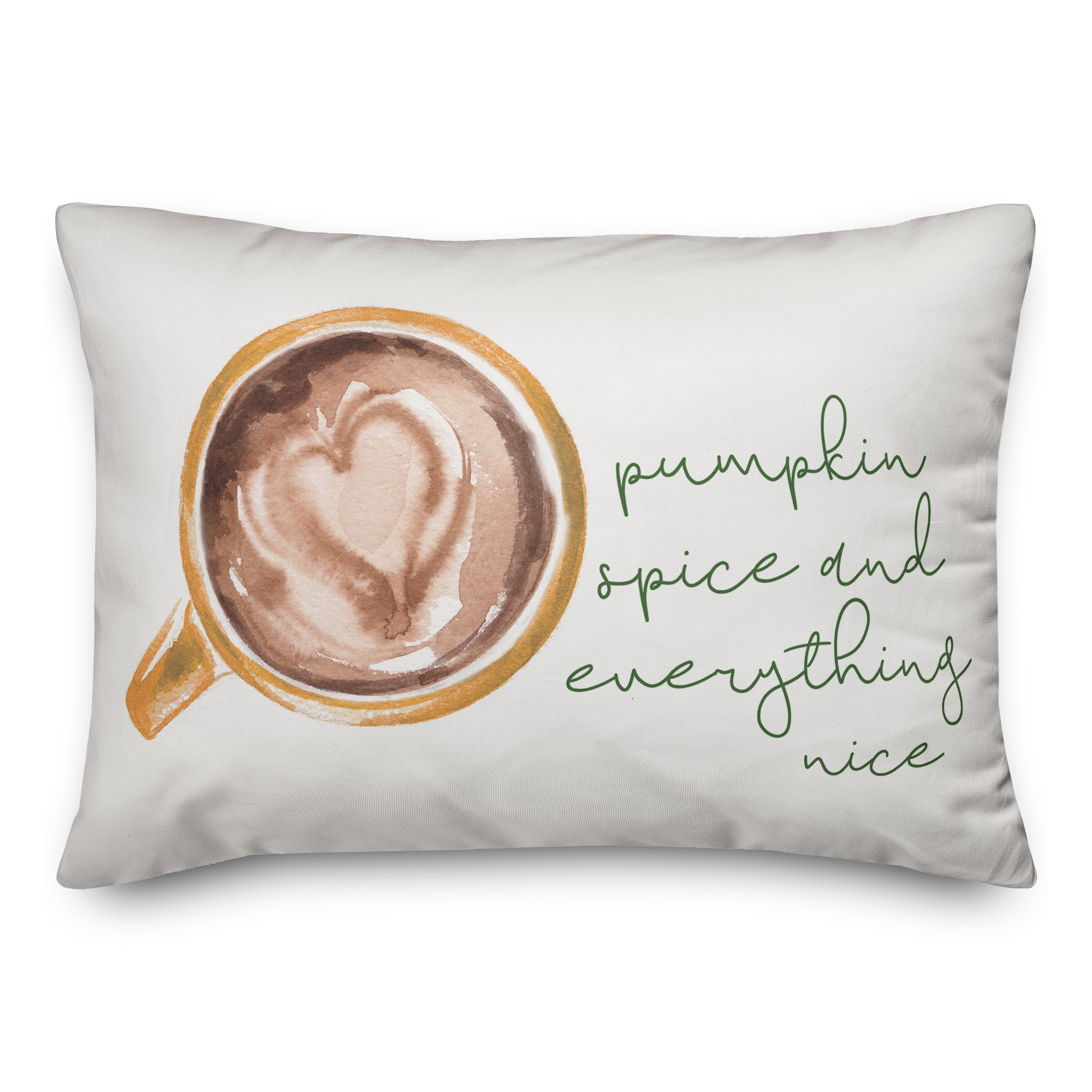 Pumpkin Spice Nice Heart Latte 14x20 Spun Poly Pillow