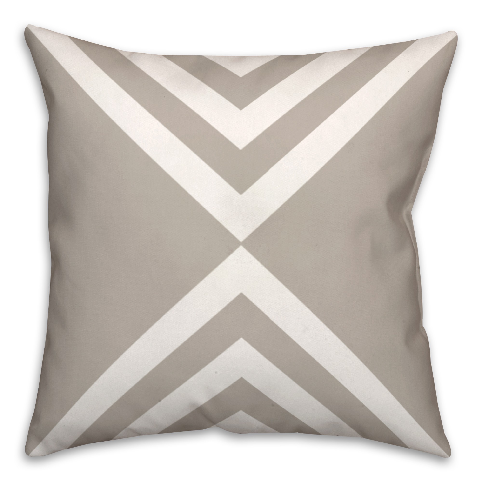 Touches Triangles on Tan 18x18 Spun Poly Pillow