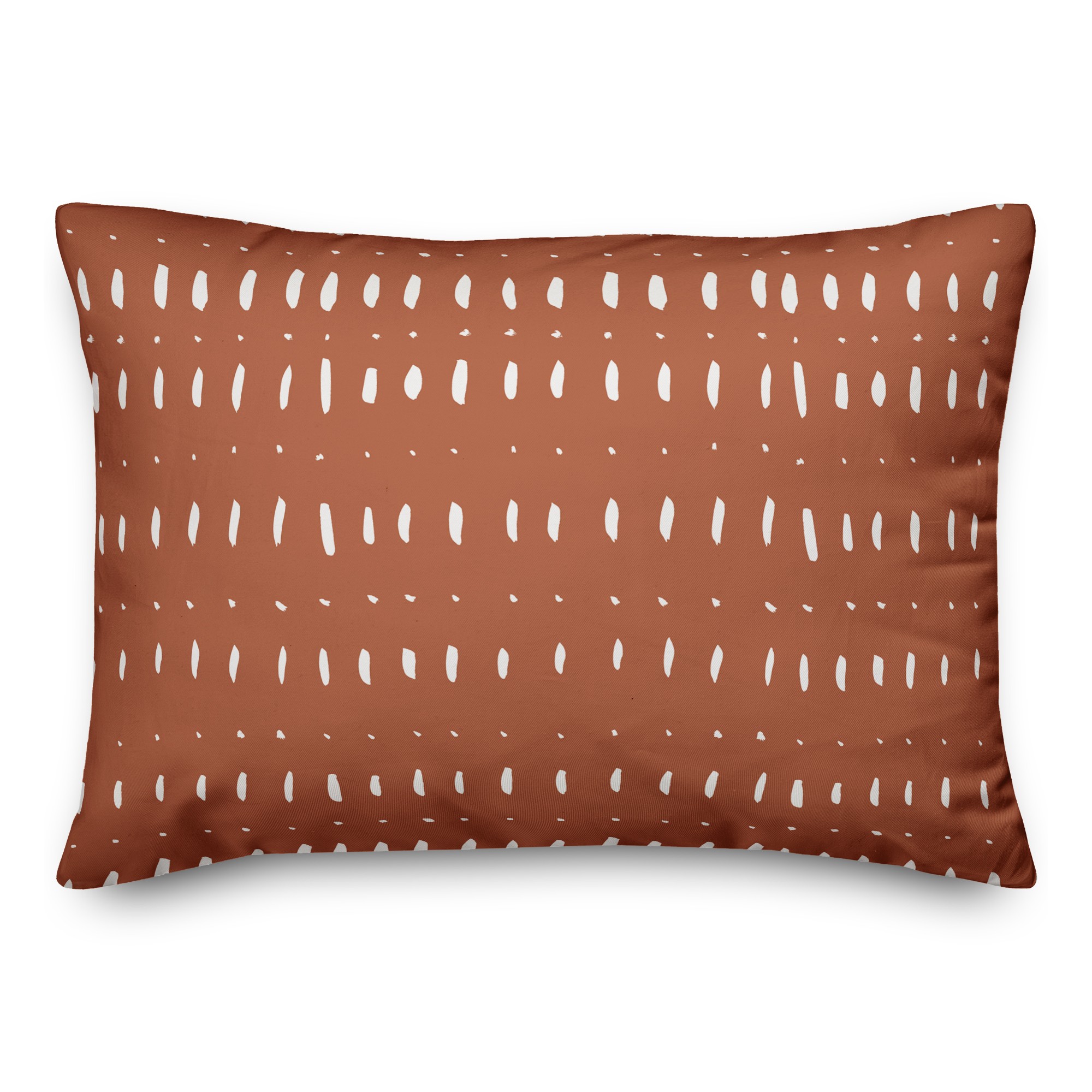 Abstract White Dots on Orange 14x20 Spun Poly Pillow