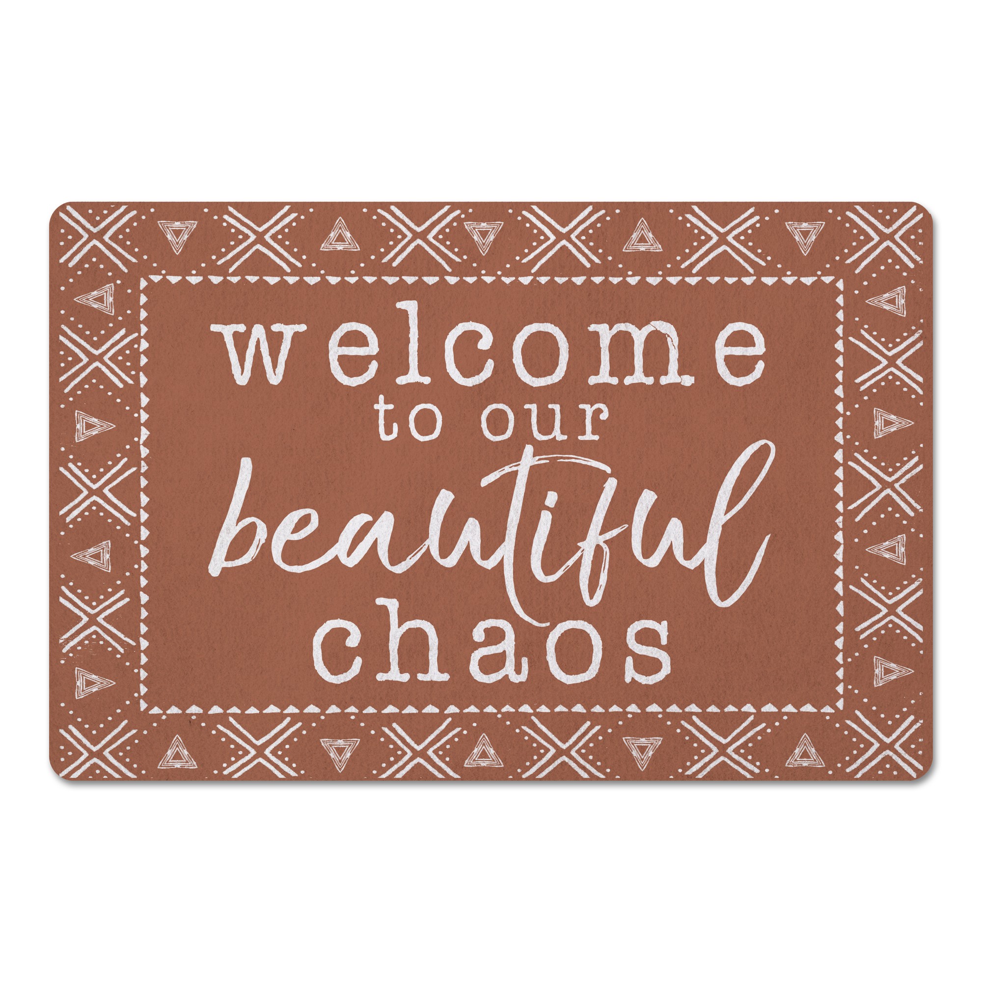 Beautiful Chaos Mudcloth Teracotta 27x18 Floor Mat