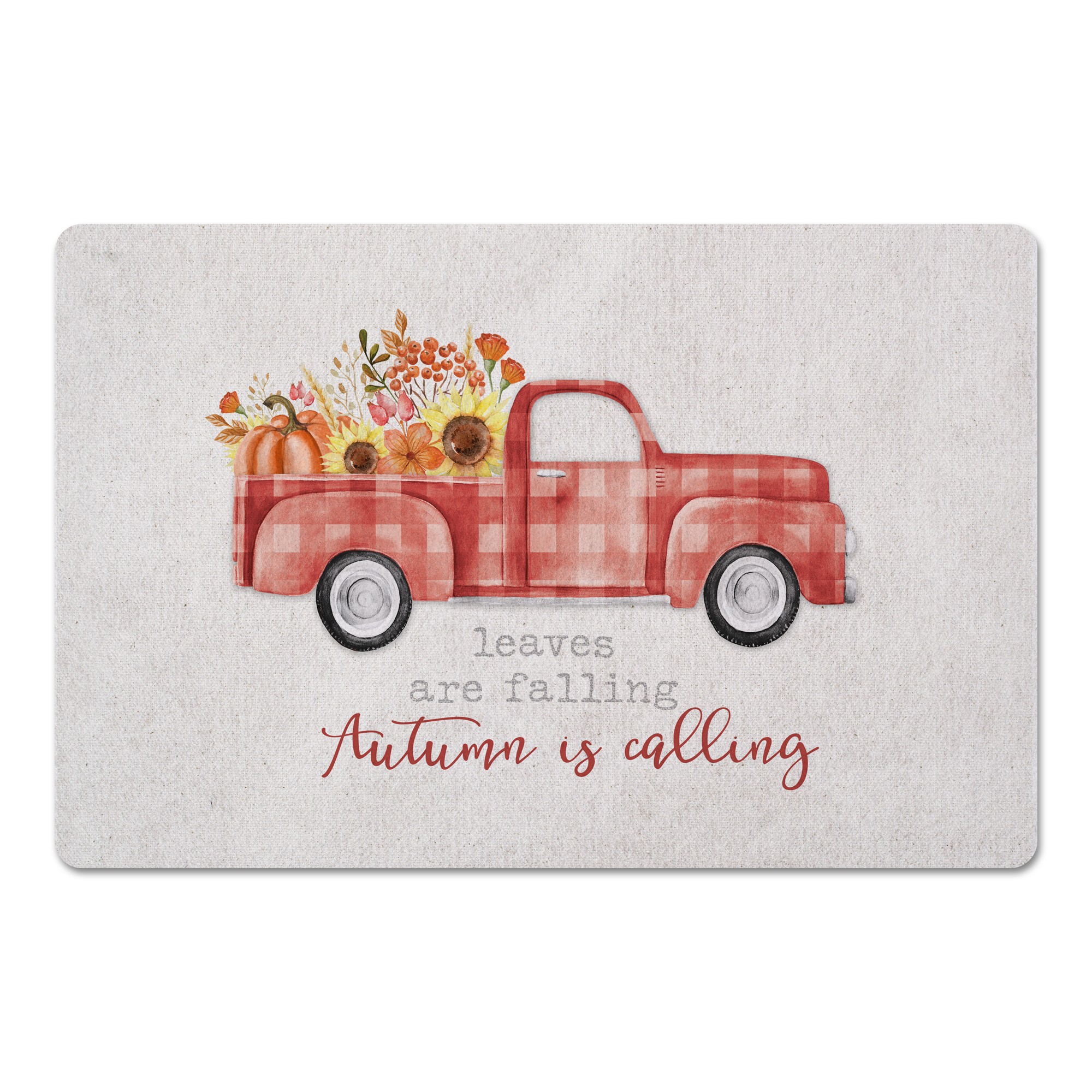 Leaves Falling Autumn Calling Truck 27x18 Floor Mat