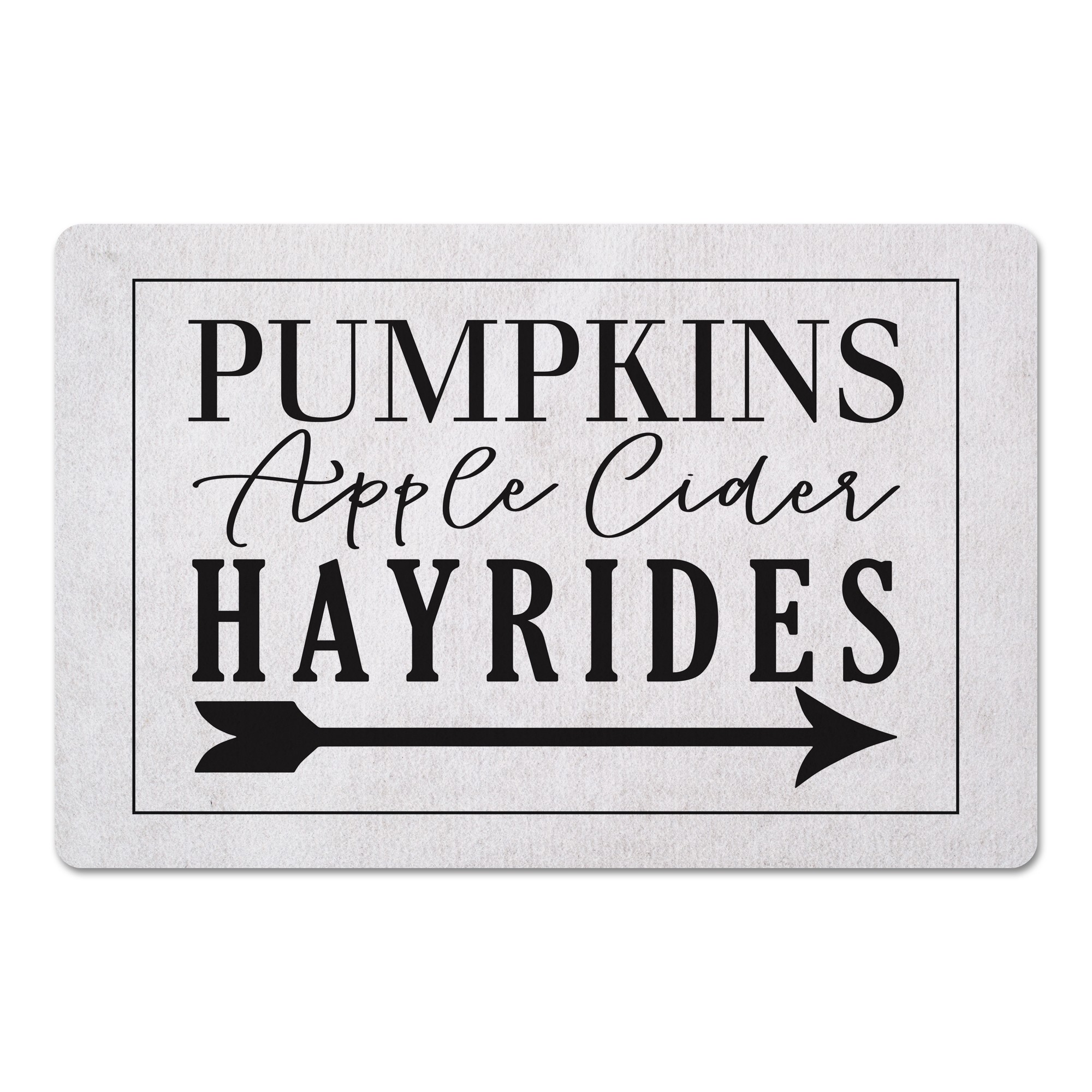 Pumpkins Apple Cider Hayrides with Arrow 27x18 Floor Mat