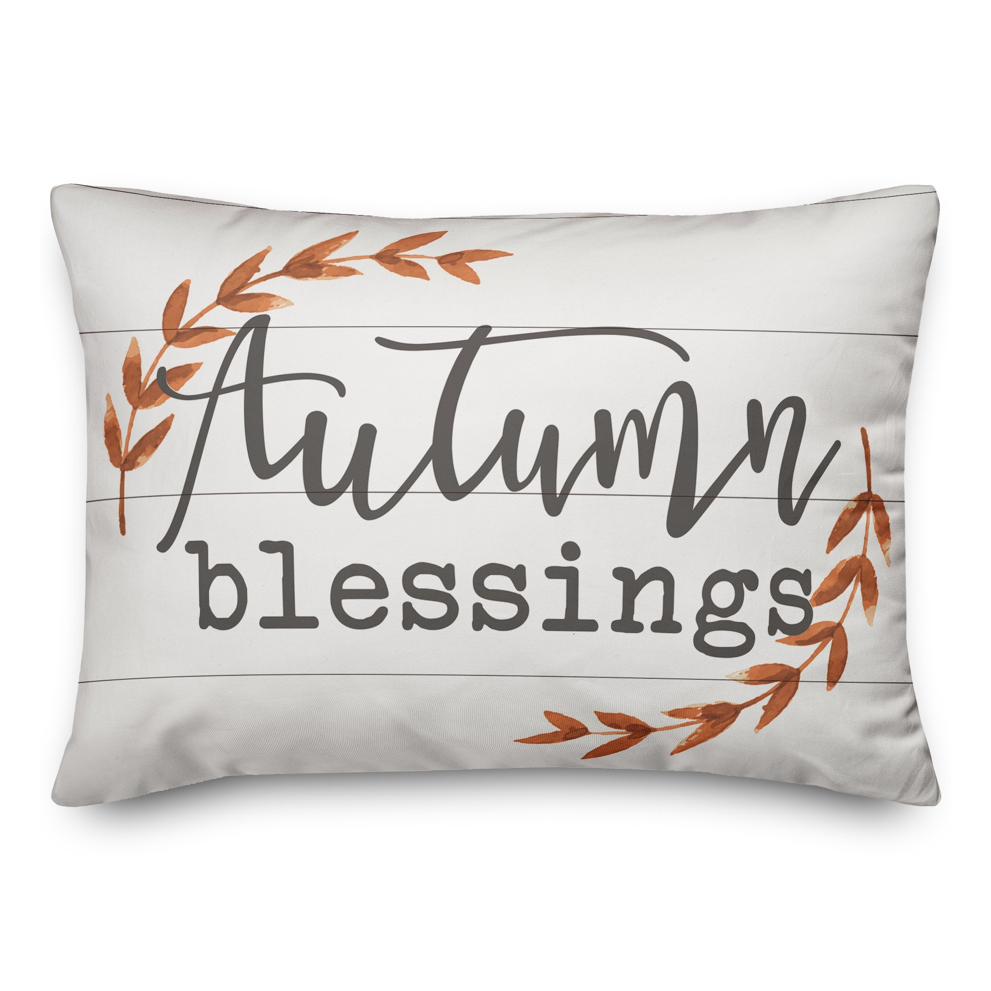 Autumn Blessings Orange Laurel 14x20 Spun Poly Pillow