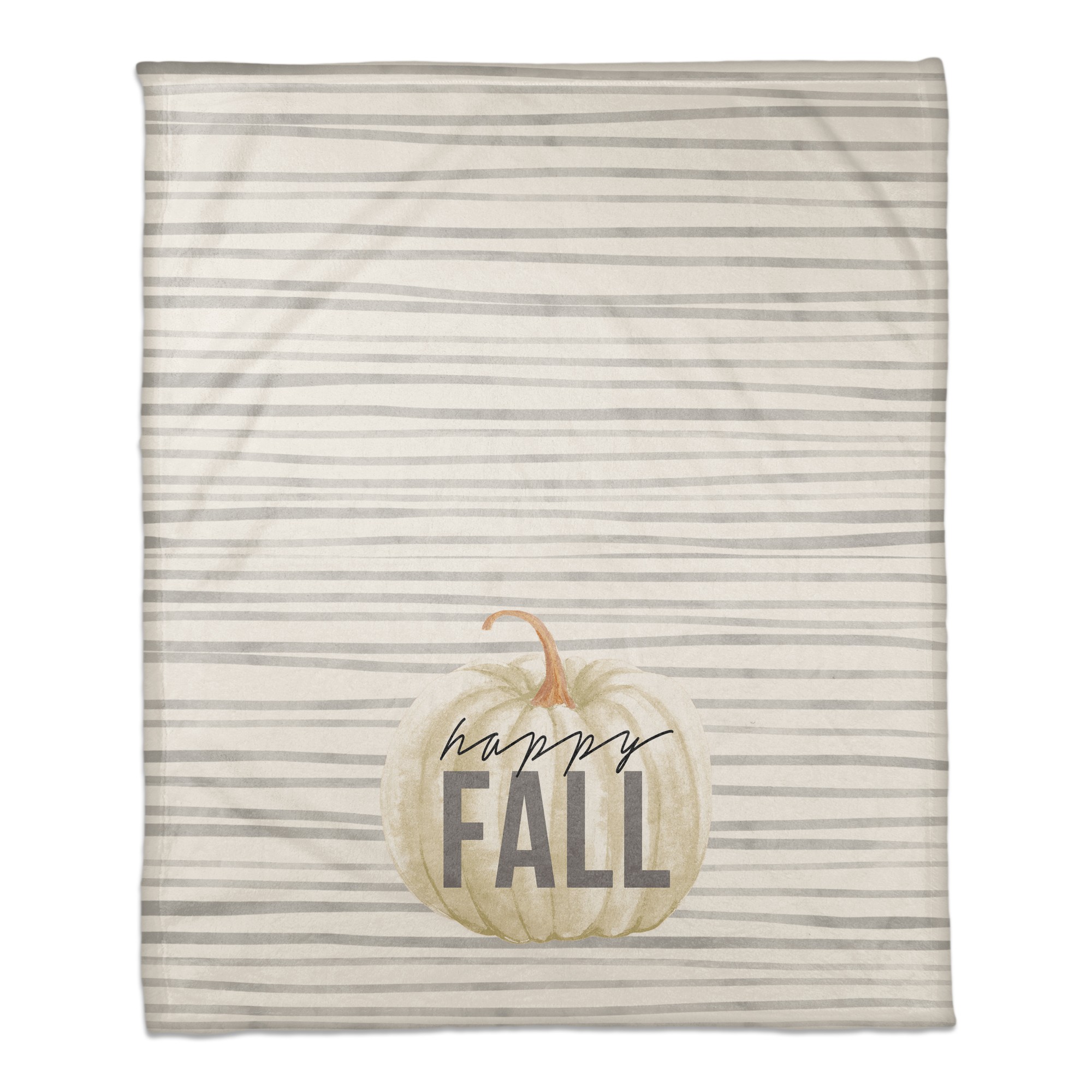 Happy Fall Gray Stripes Pattern 50x60 Coral Fleece Blanket