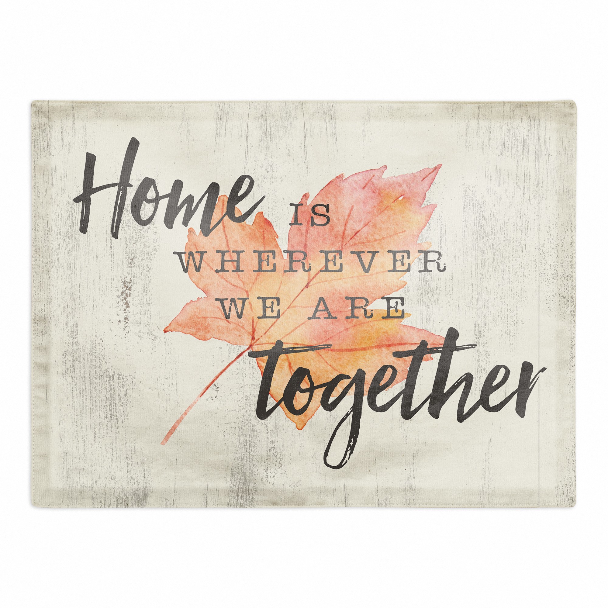 Home Together Orange Leaf 18x14 Poly Twill Placemat