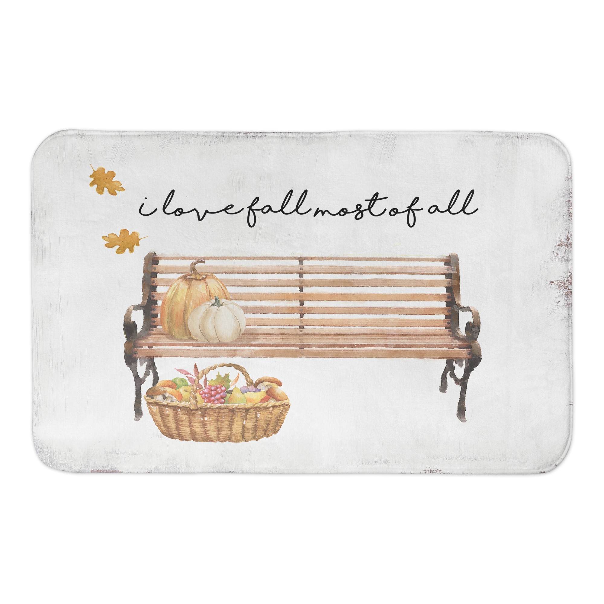 Love Fall Bench Scene 34x21 Bath Mat