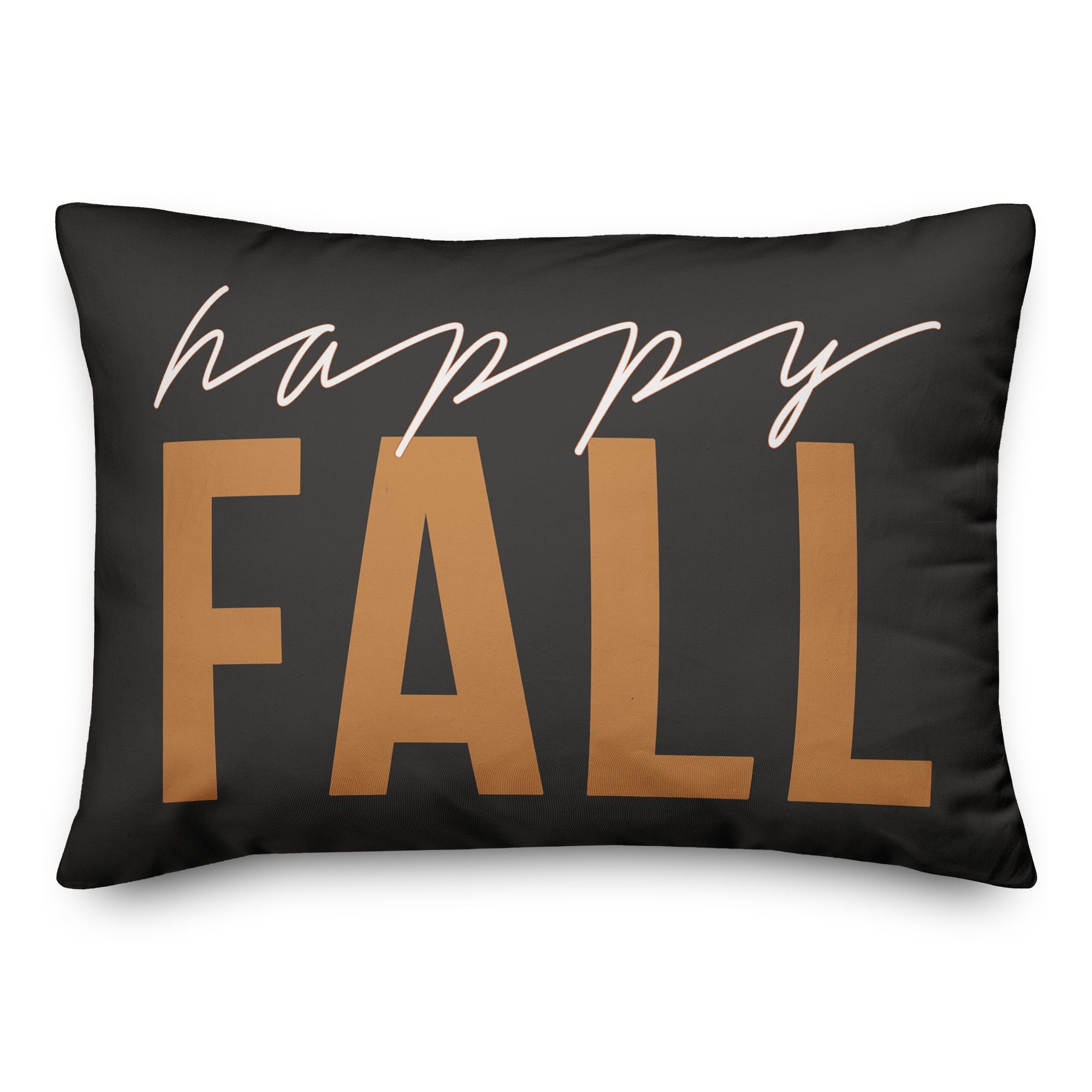 Happy Fall Orange and White 14x20 Spun Poly Pillow