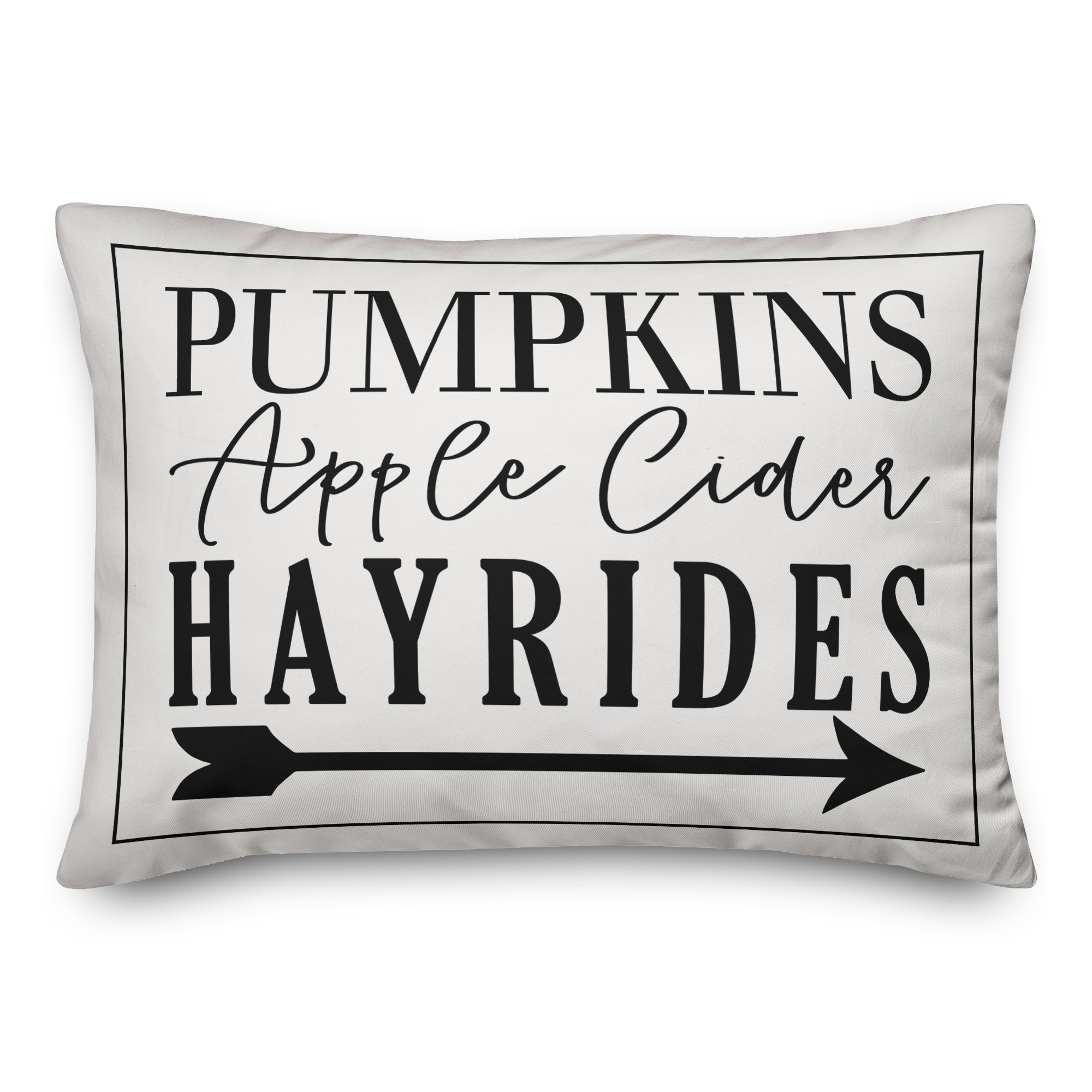 Pumpkins Apple Cider Hayrides with Arrow 14x20 Spun Poly Pillow