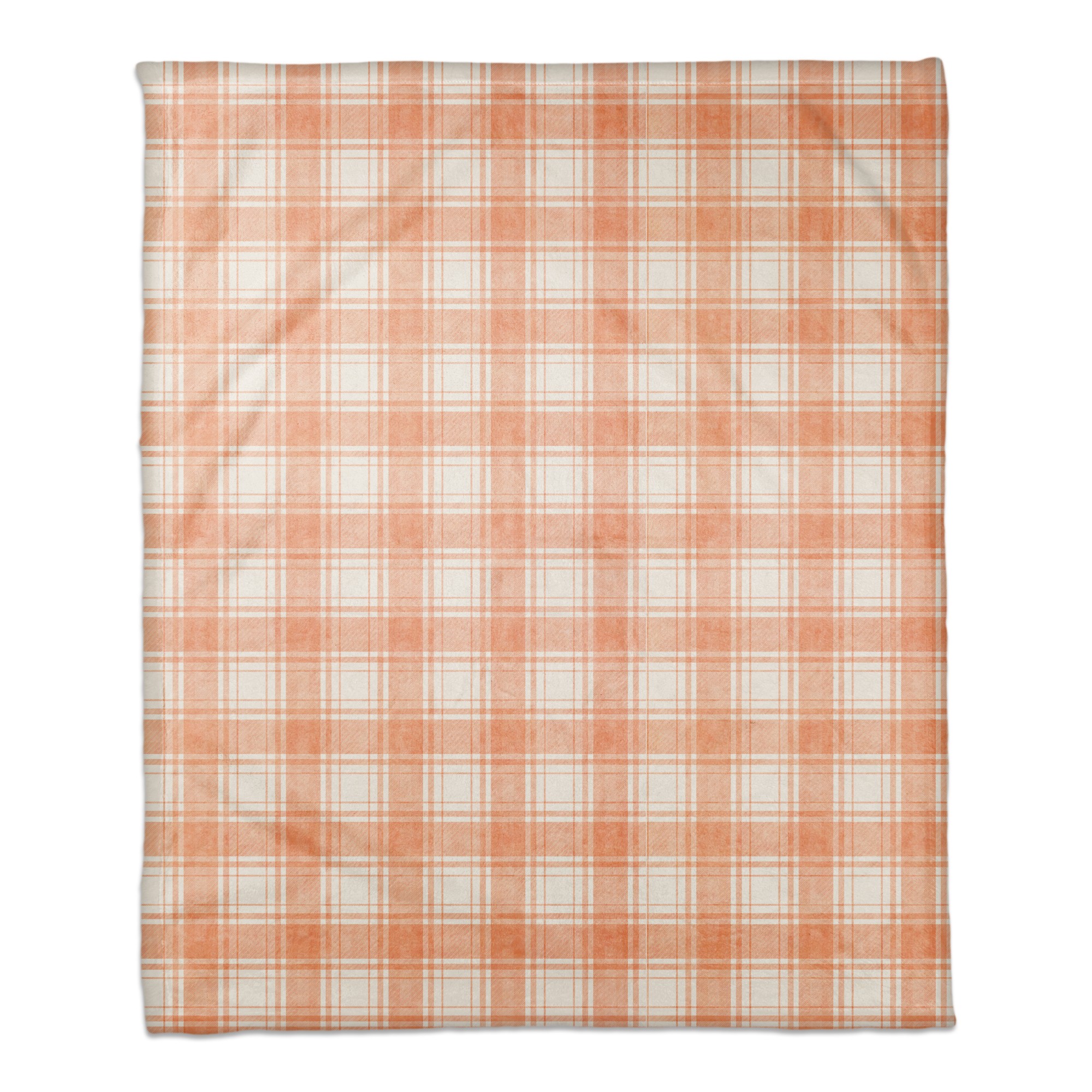 Harvest Orange Plaid Pattern 50x60 Coral Fleece Blanket
