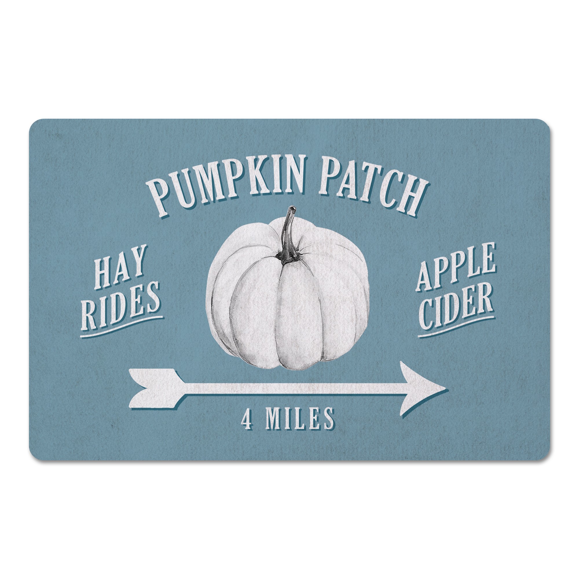 Blue Pumpkin Patch Arrow Design 27x18 Floor Mat