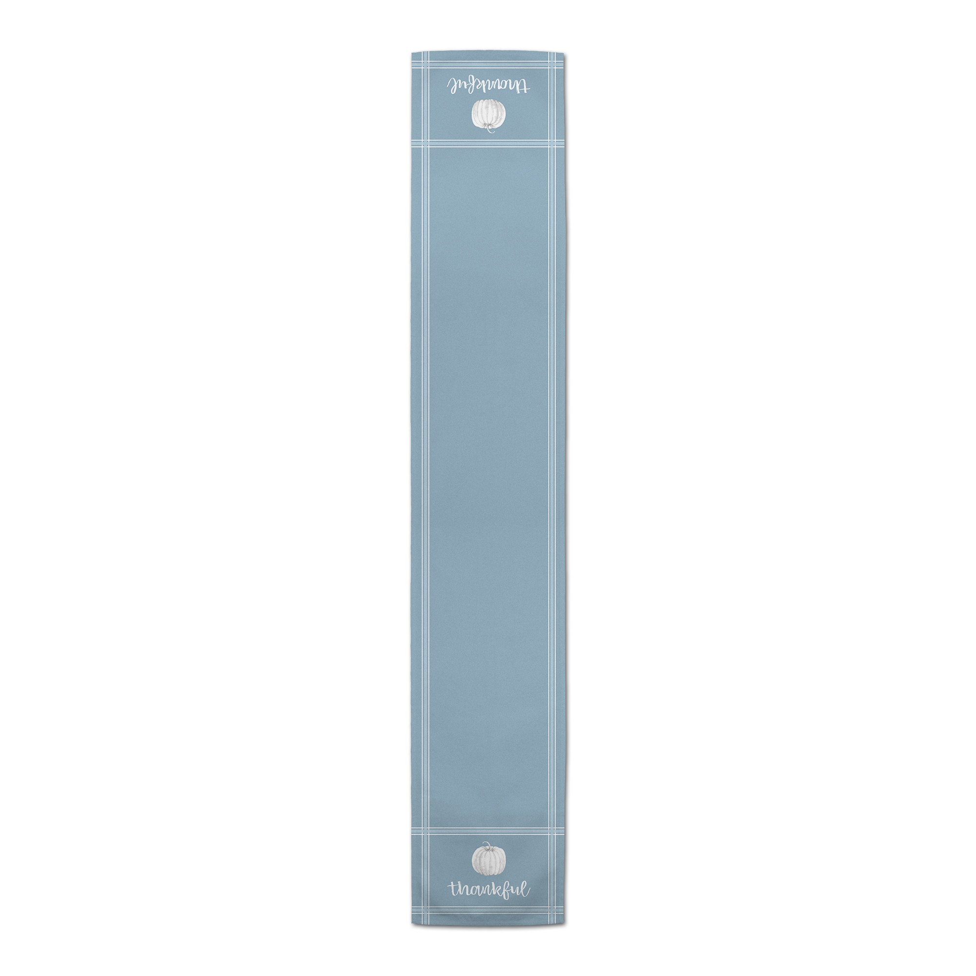 Blue Thankful Pumpkin 16x72 Poly Twill Table Runner