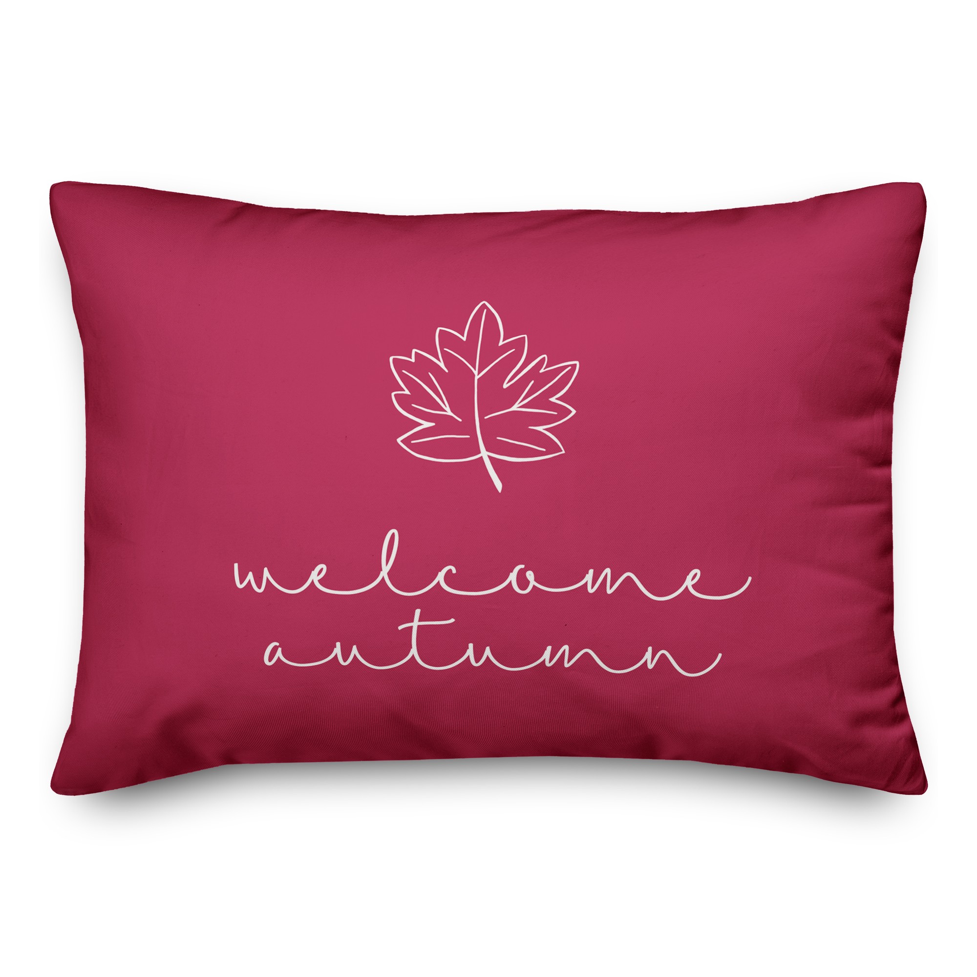 Magenta Welcome Autumn 14x20 Spun Poly Pillow