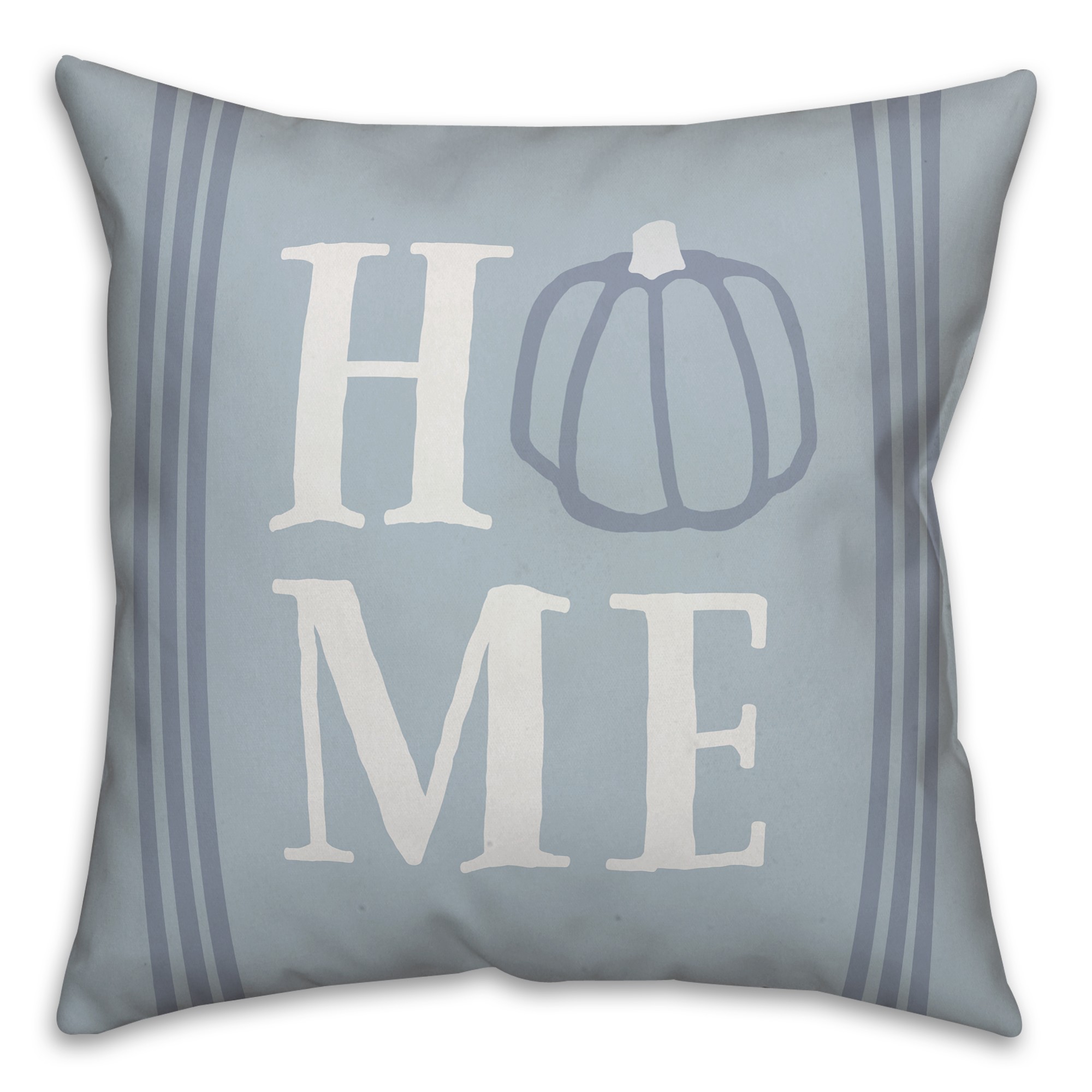 Home Blue Pumpkin Print 18x18 Spun Poly Pillow