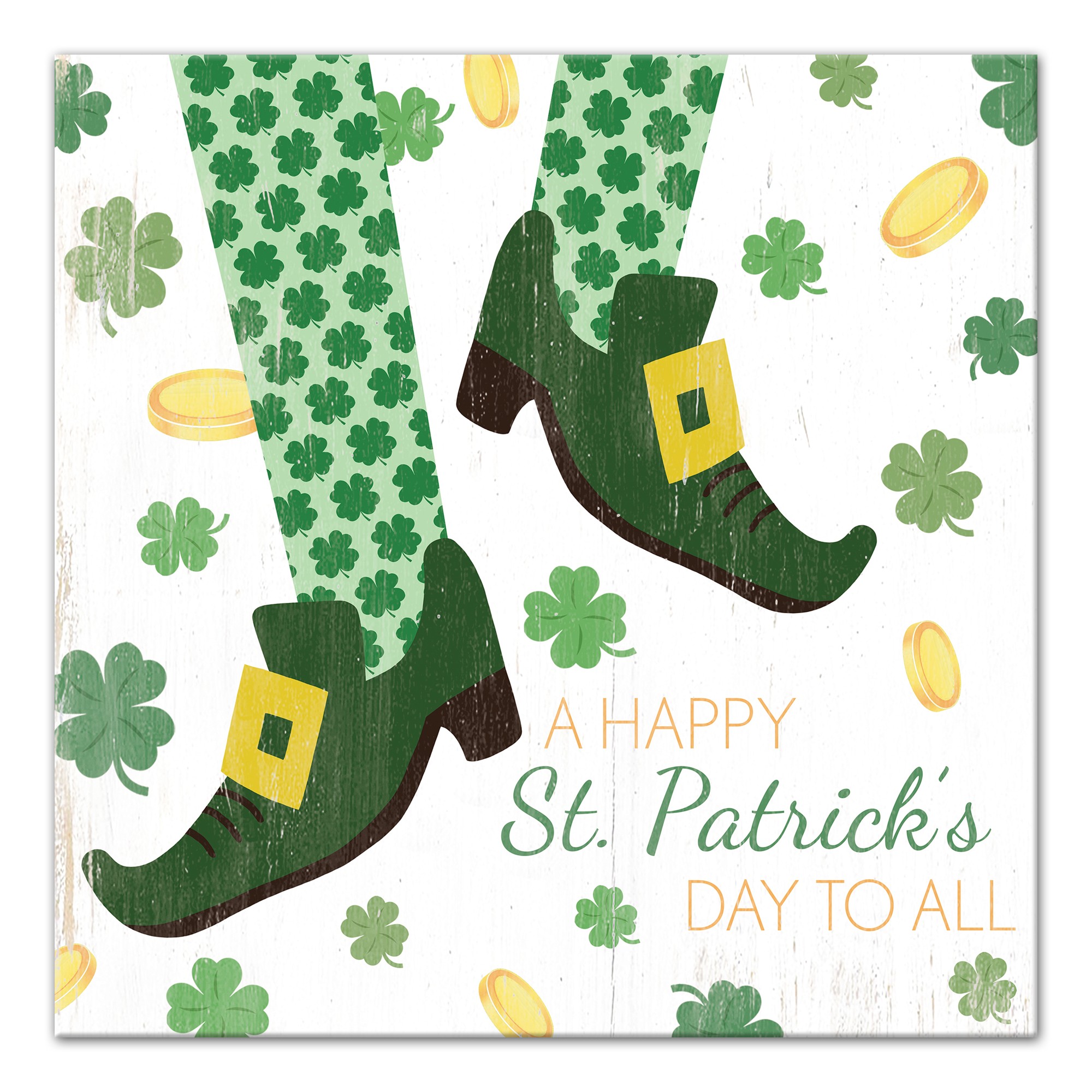 St. Patricks Leprechaun Dance 16x16 Canvas Wall Art