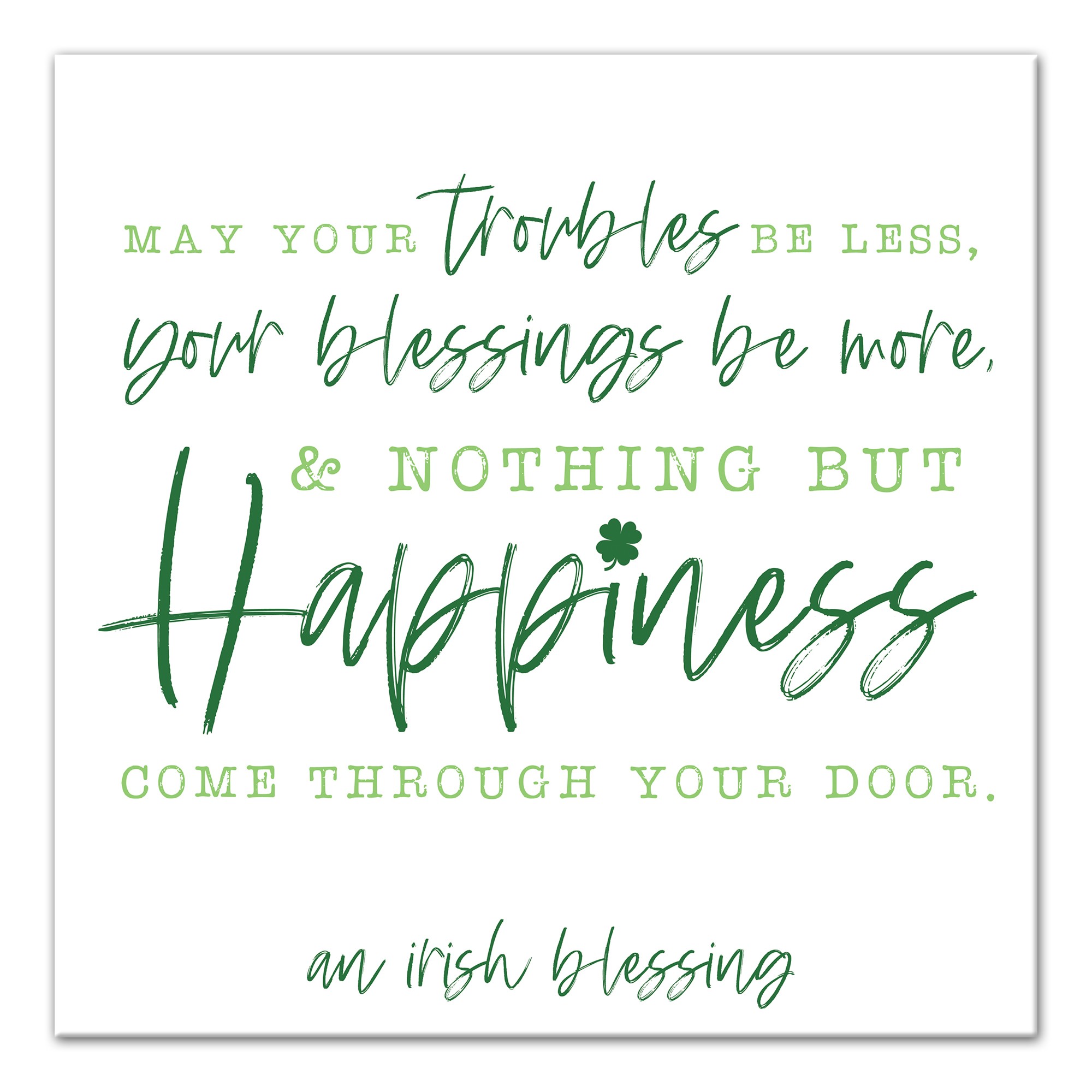 Green Simple Irish Blessing 16x16 Canvas Wall Art