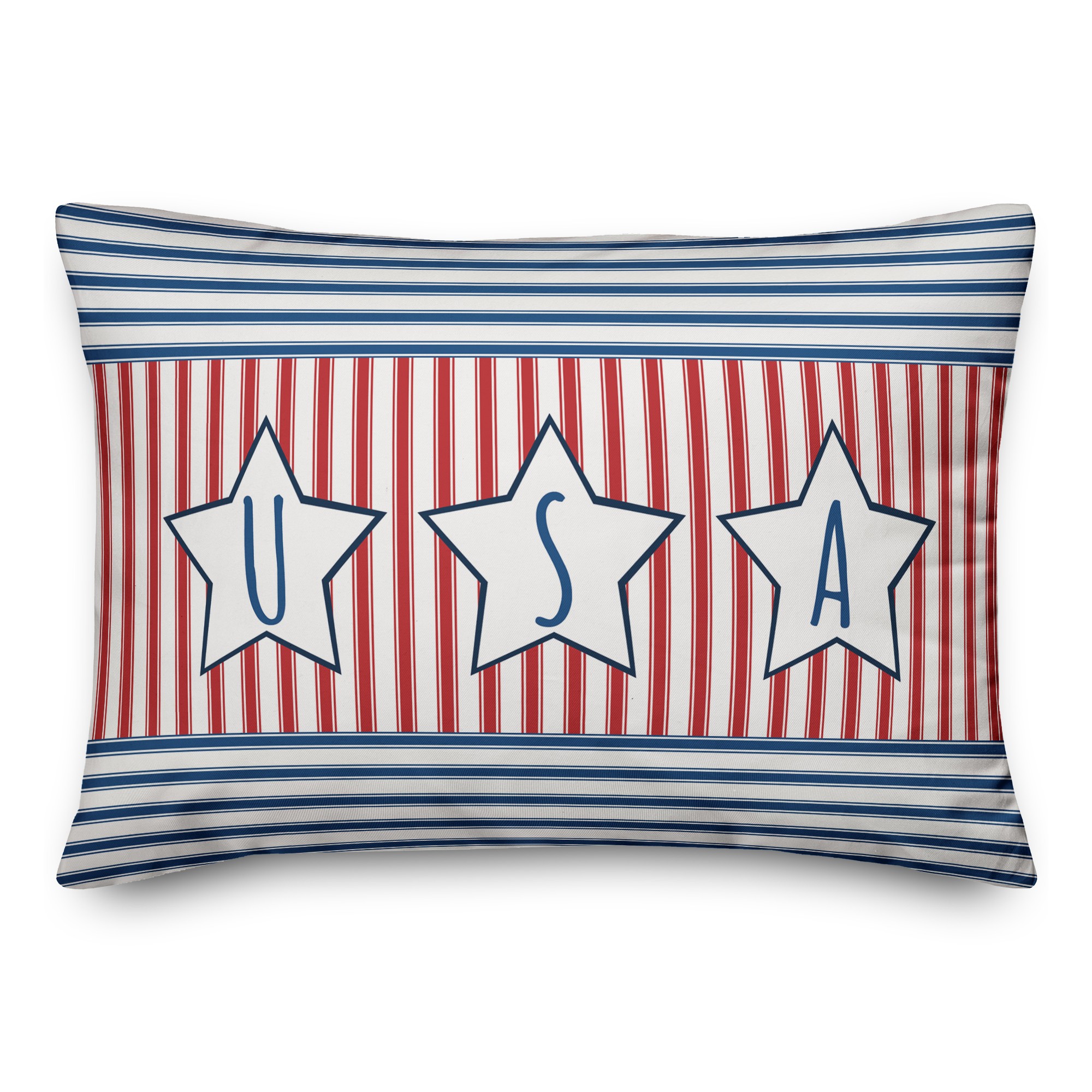 USA Stripes and Stars 14x20 Spun Poly Pillow