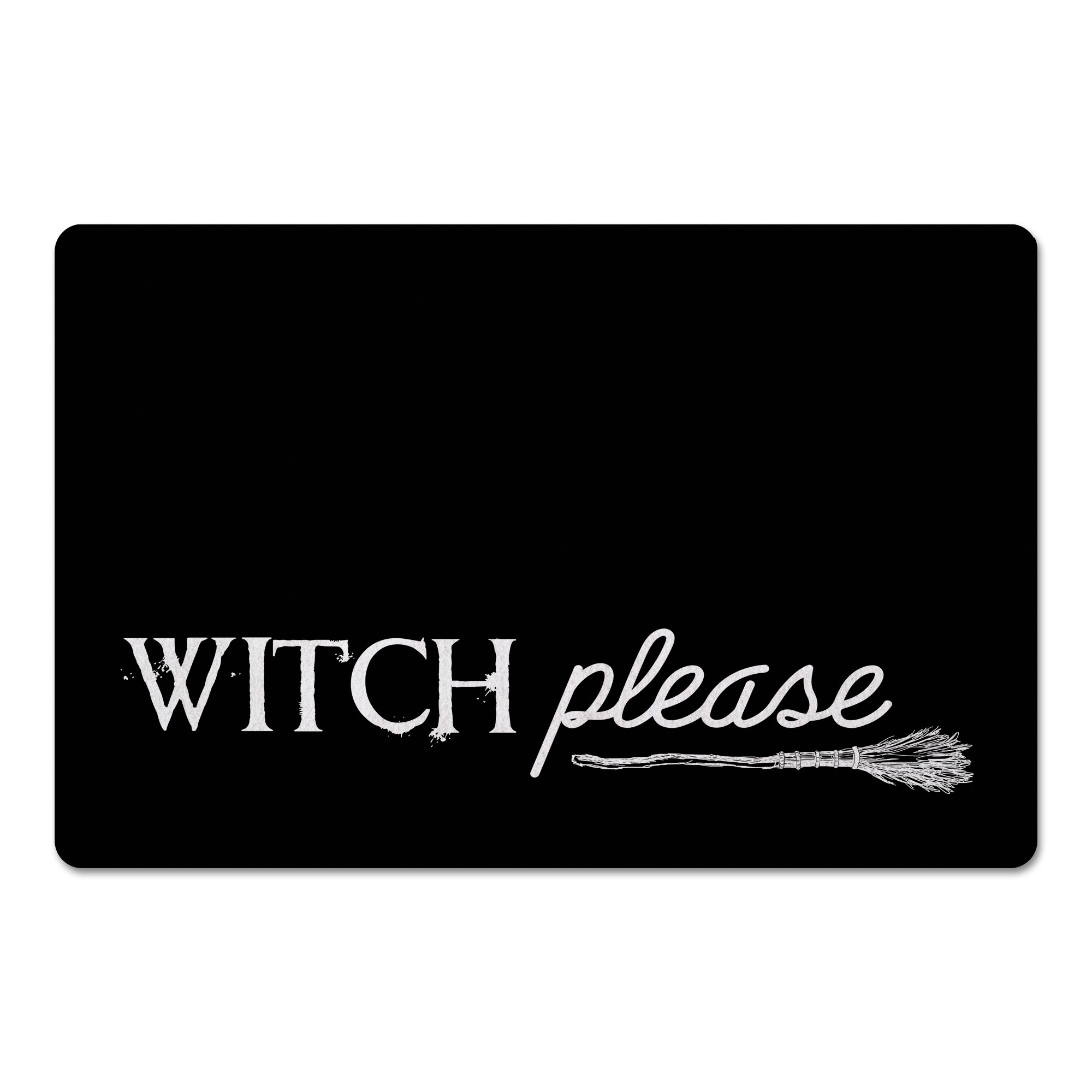 Black and White Witch Please 27x18 Floor Mat