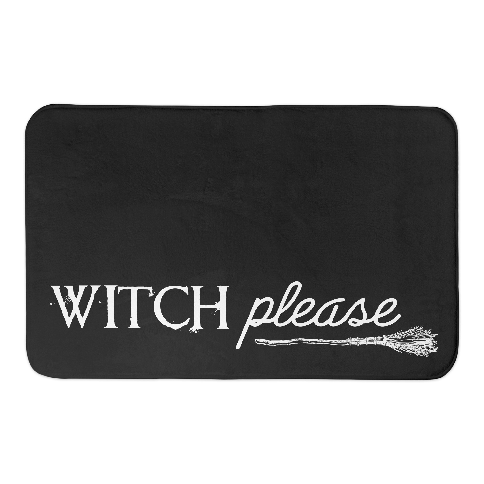 Black and White Witch Please 34x21 Bath Mat