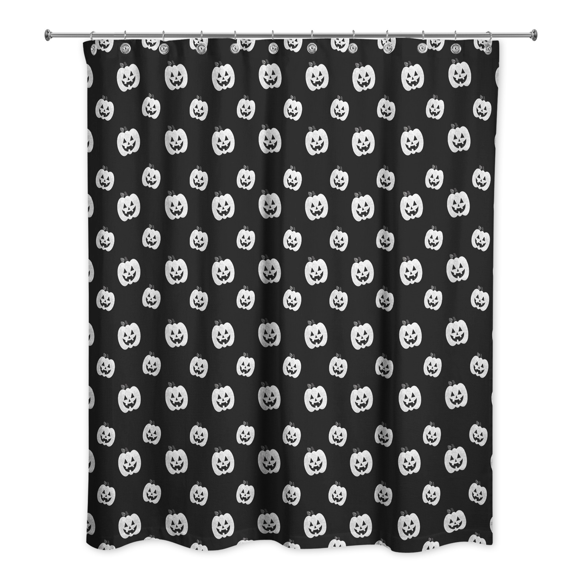 Black and White Pumpkins Pattern 71x74 Shower Curtain