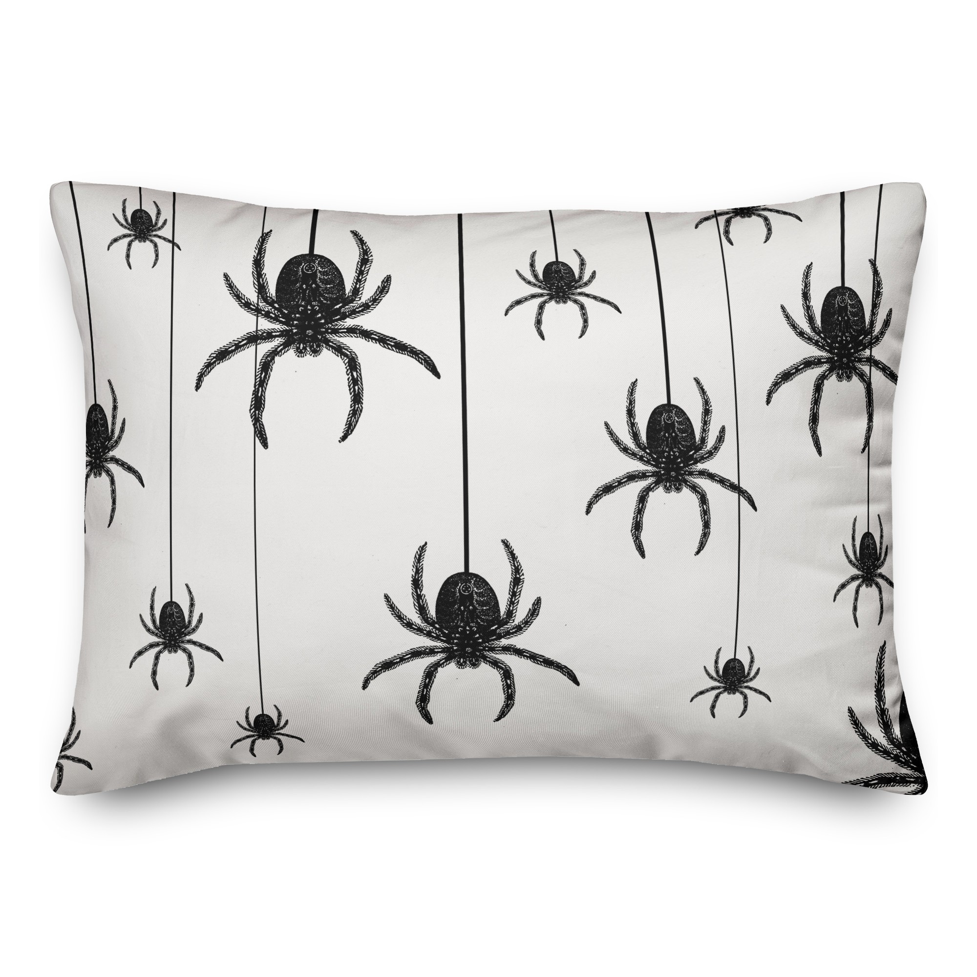 Black and White Spider Pattern  14x20 Spun Poly Pillow