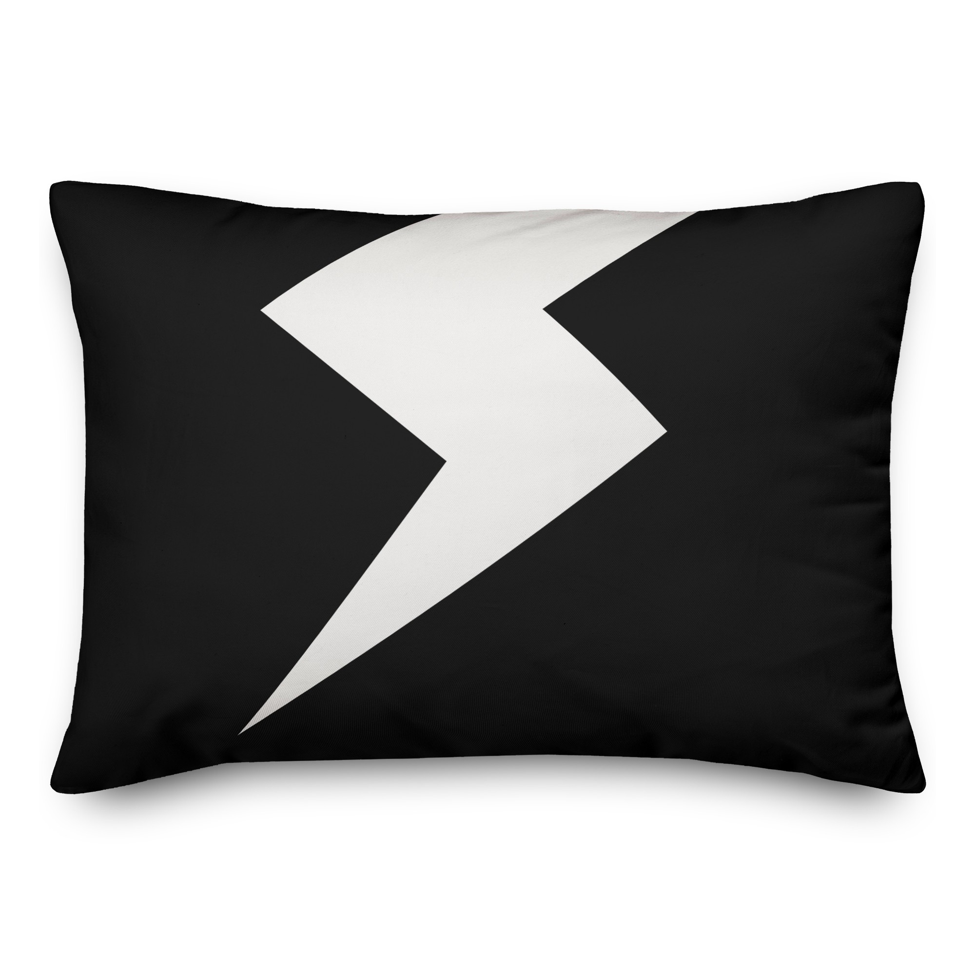 Black and White Lightning Bolt 14x20 Spun Poly Pillow