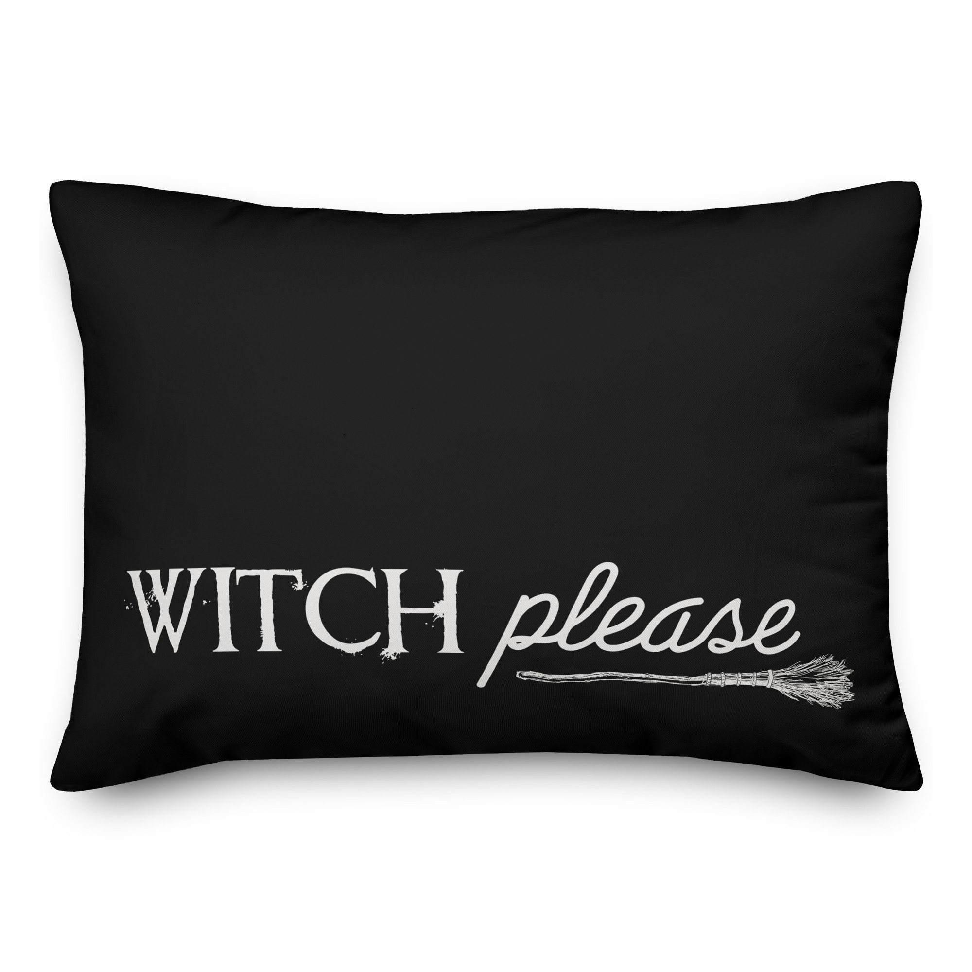 Black and White Witch Please 14x20 Spun Poly Pillow