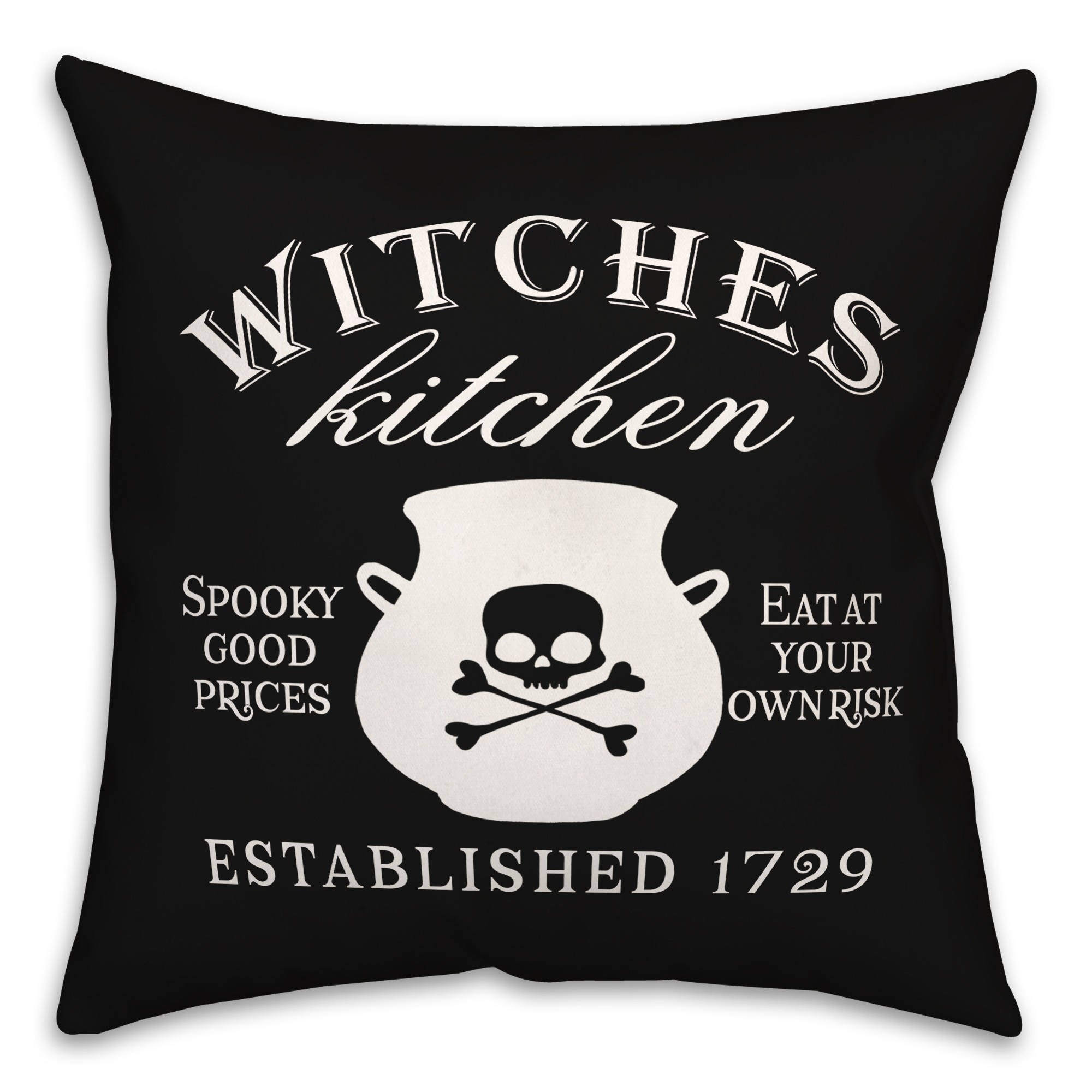Black and White Witches Kitchen 18x18 Spun Poly Pillow