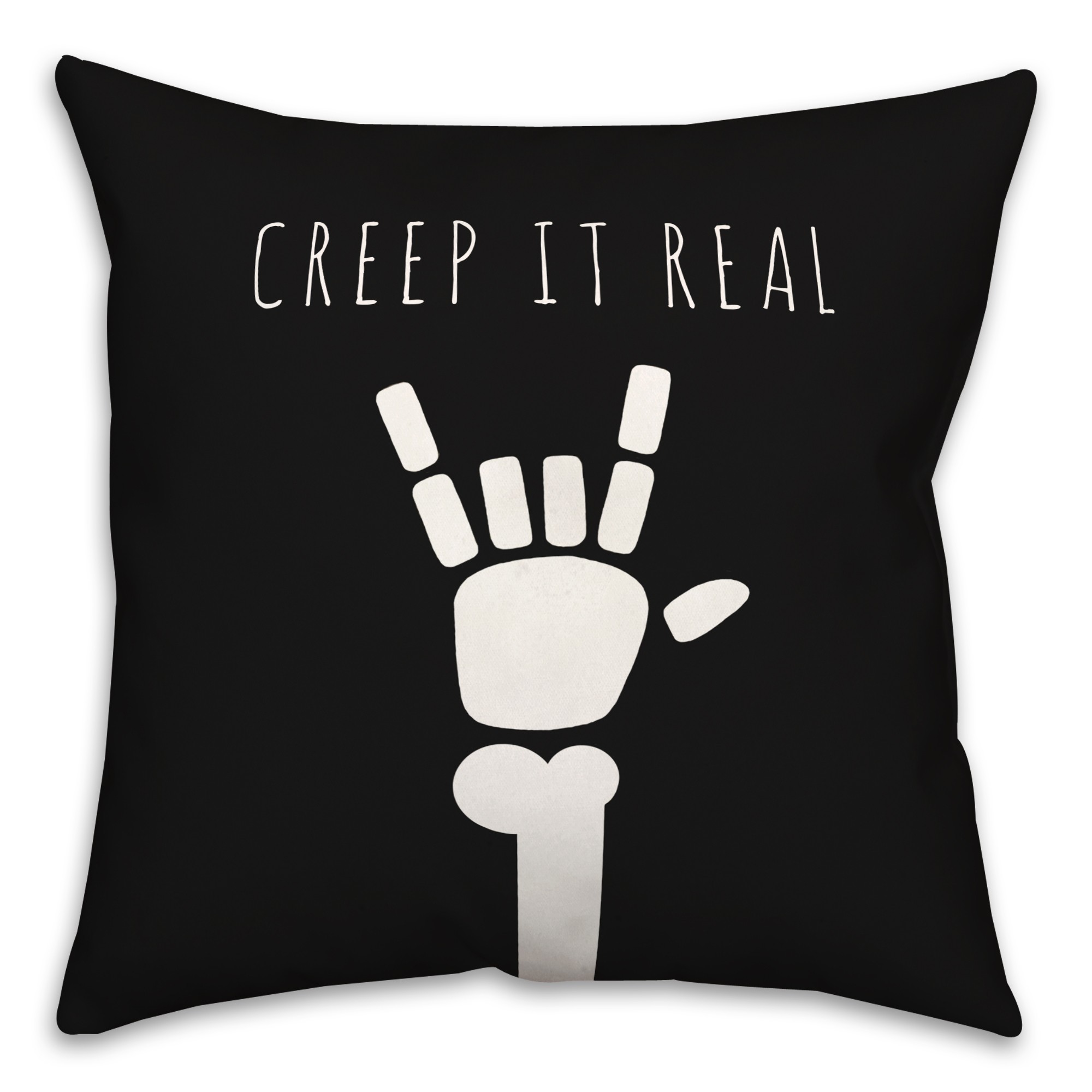 Creep it Real Skeleton 18x18 Spun Poly Pillow