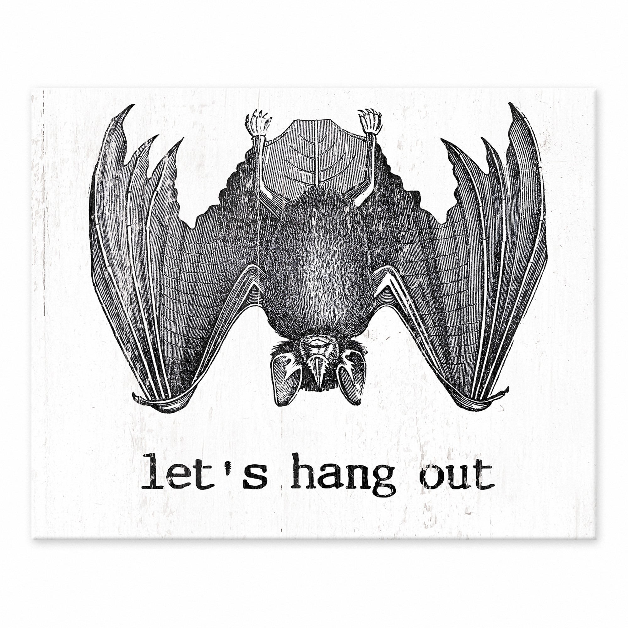 Lets Hang Out Bat 8x10 Tabletop Canvas