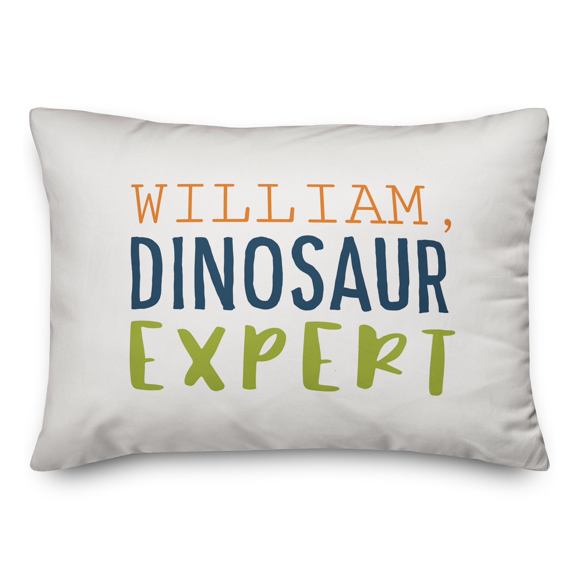 Dinosaur Expert with Name 14x20 Personalized Spun Poly Pillow